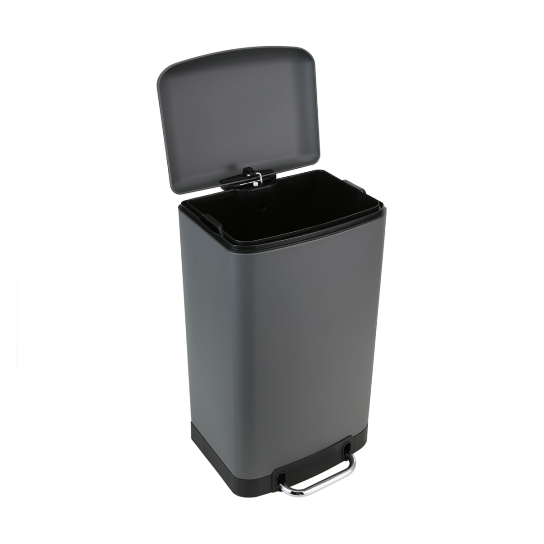 30L Matte Grey Rectangular Pedal Bin Kmart