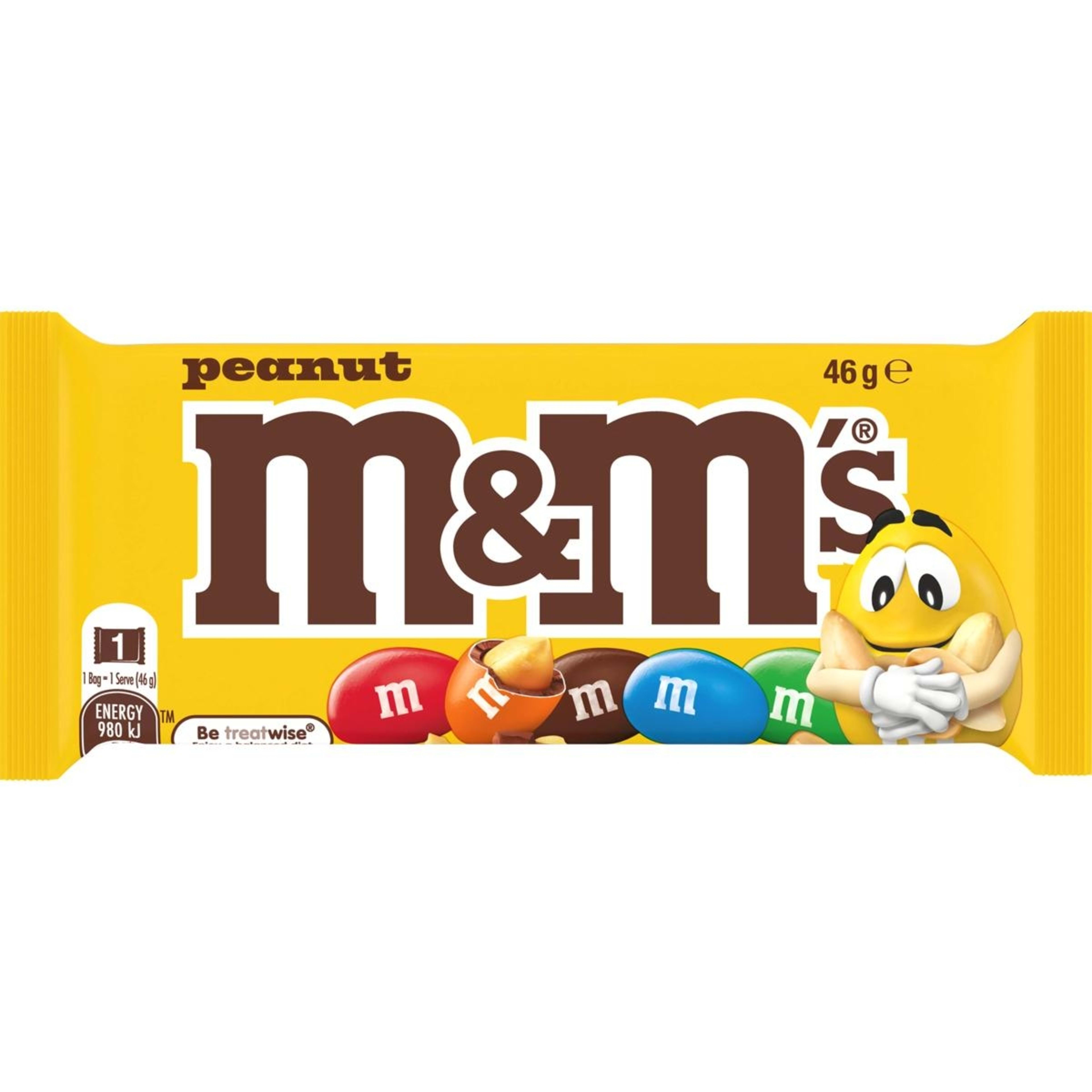1 M&M's Peanut Milk Chocolate Singles Bag 46g