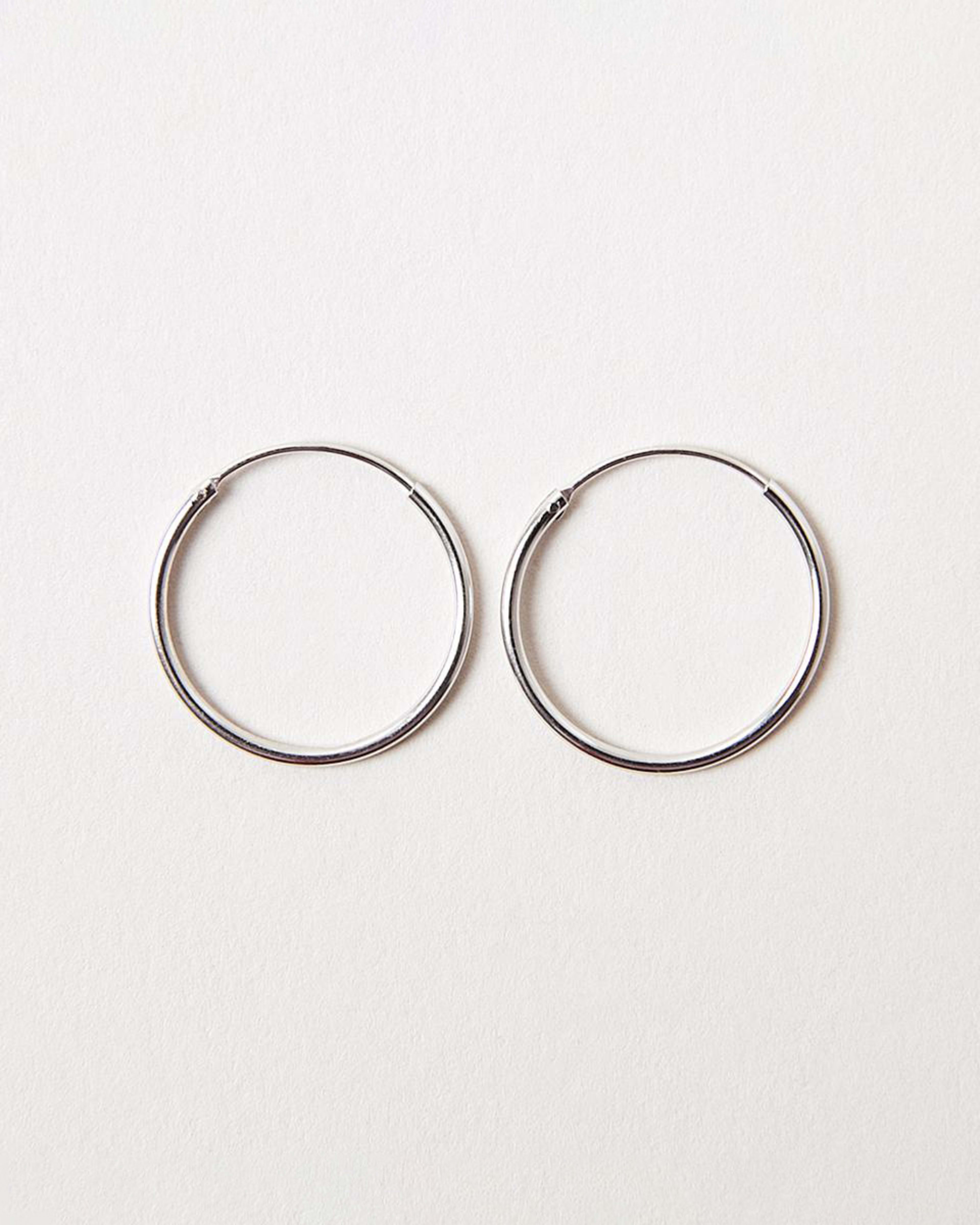 2 Sterling Silver Hoop Earrings Silver, 2 of 6