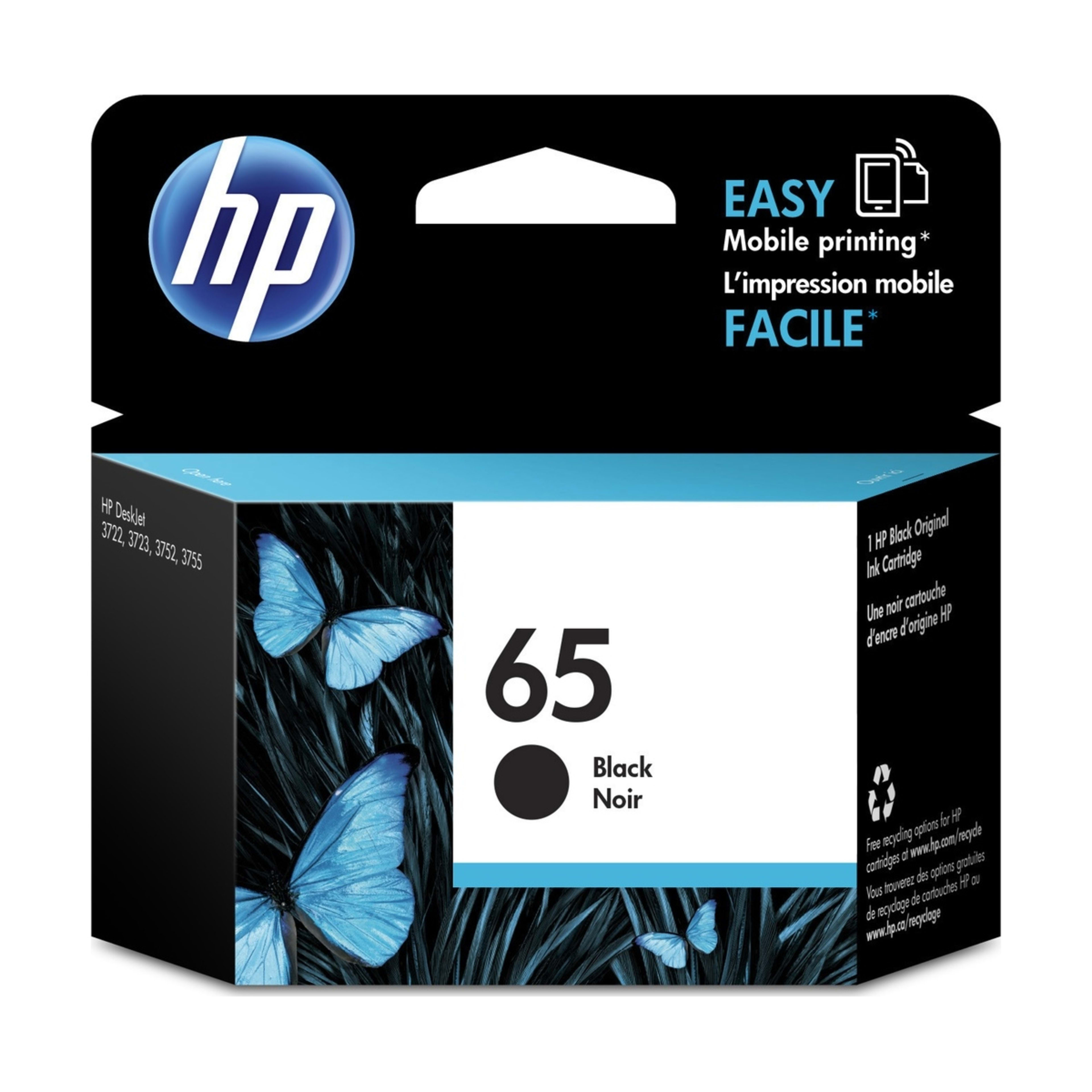 1 HP 65 Black Original Ink Cartridge