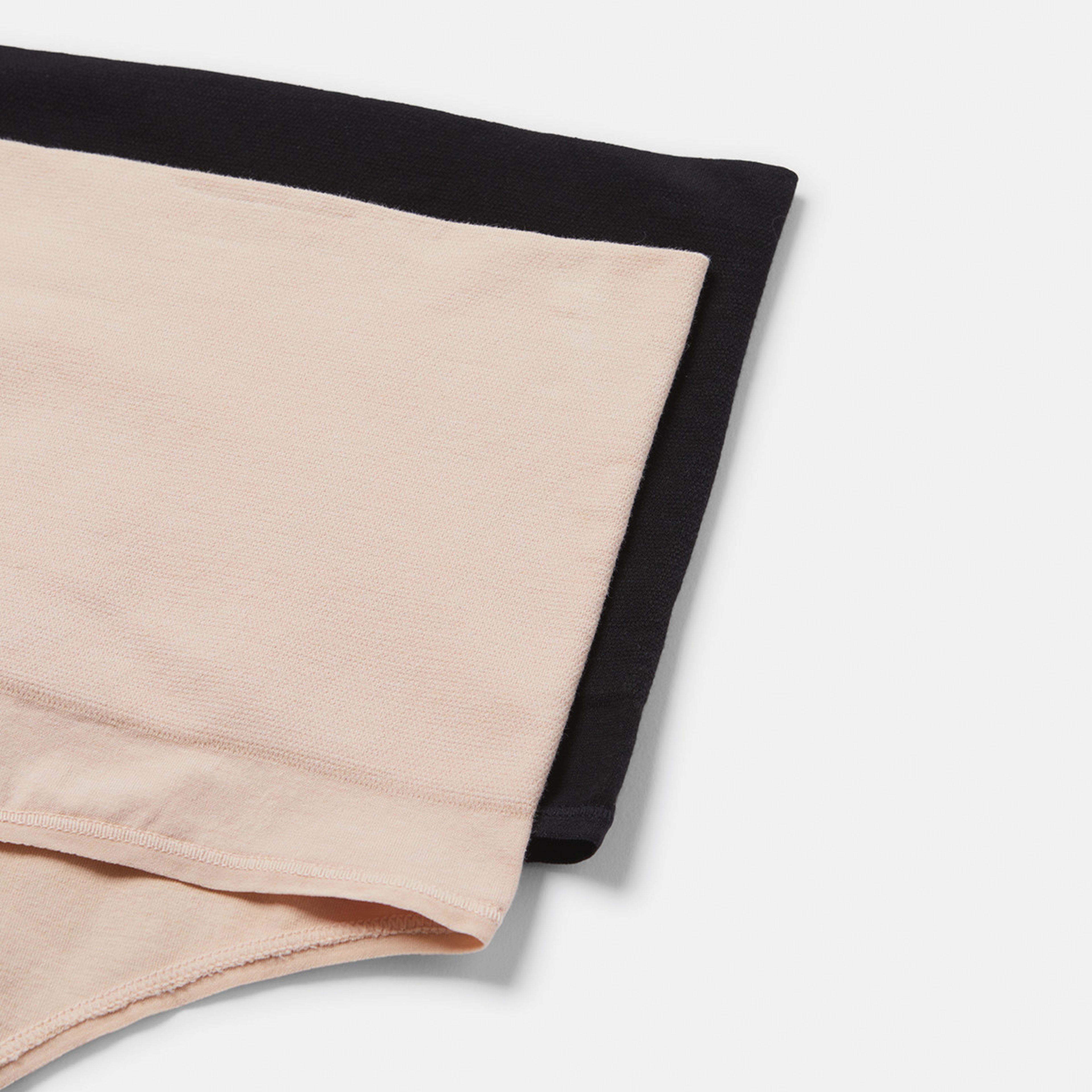 3 2 Pack Cotton Blend Seamfree Shaping G-String Blk Beige, 3 of 6