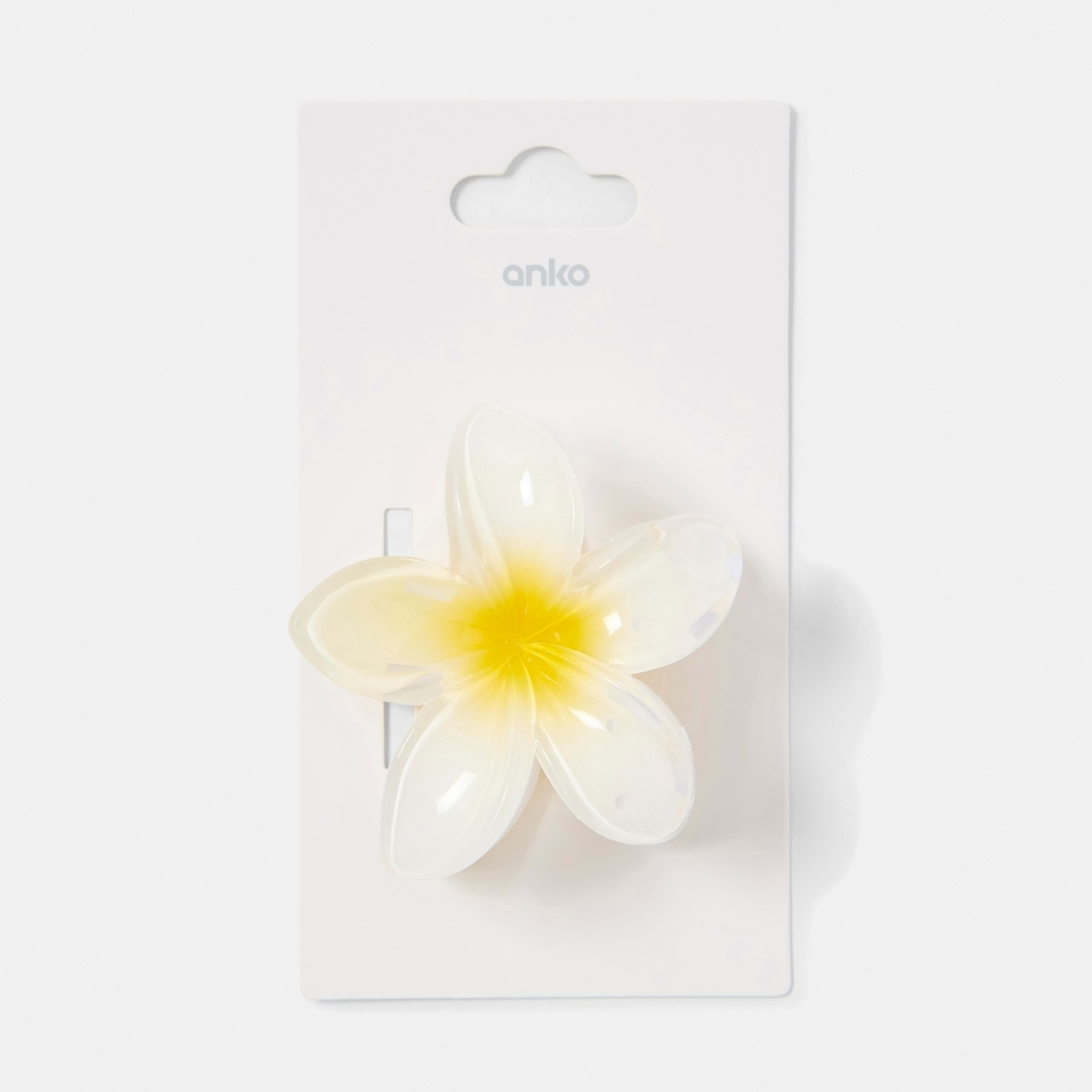 4 White Frangipani Claw Hair Clip, 4 of 4