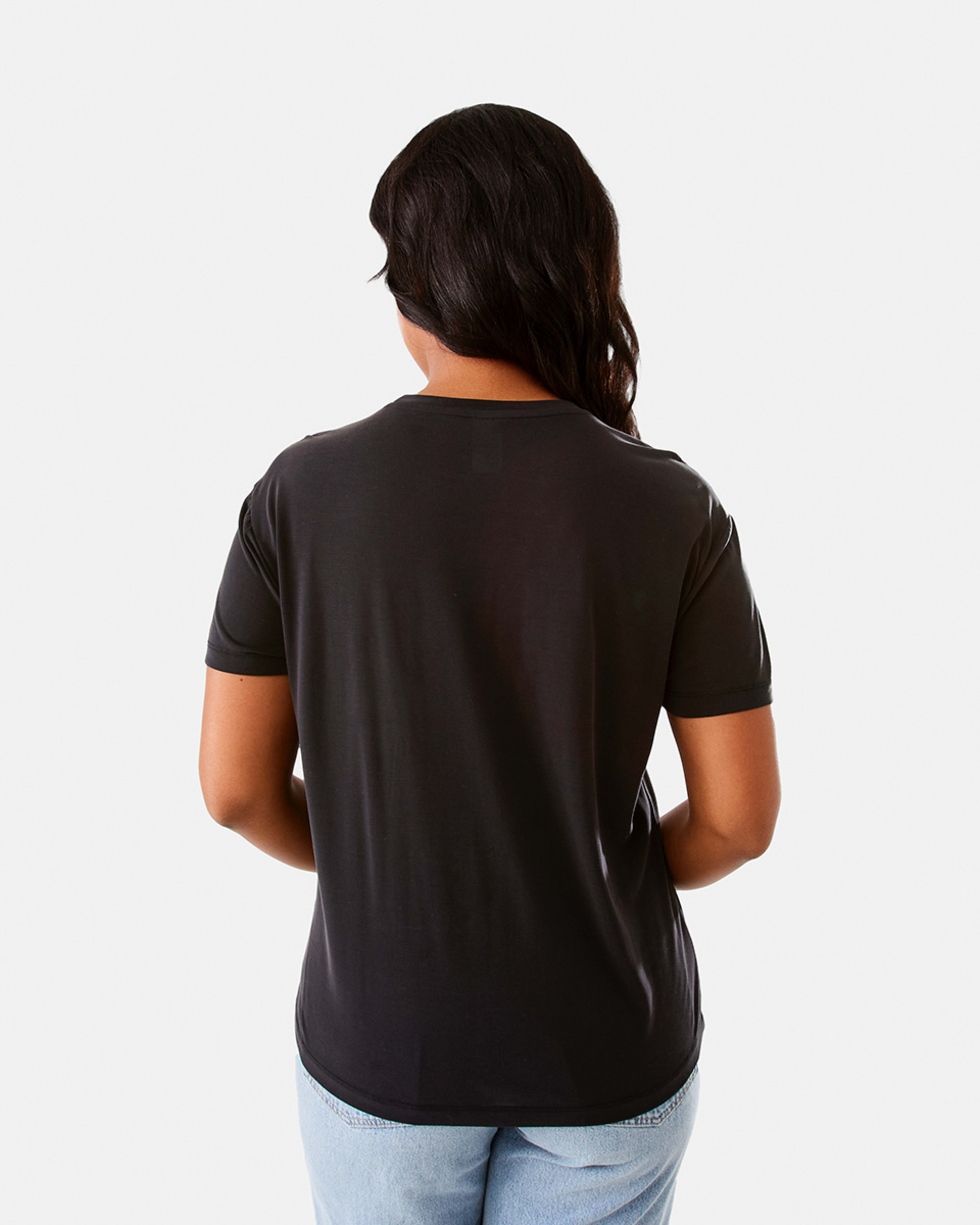 3 Short Sleeve Drape T-shirt Black, 3 of 6