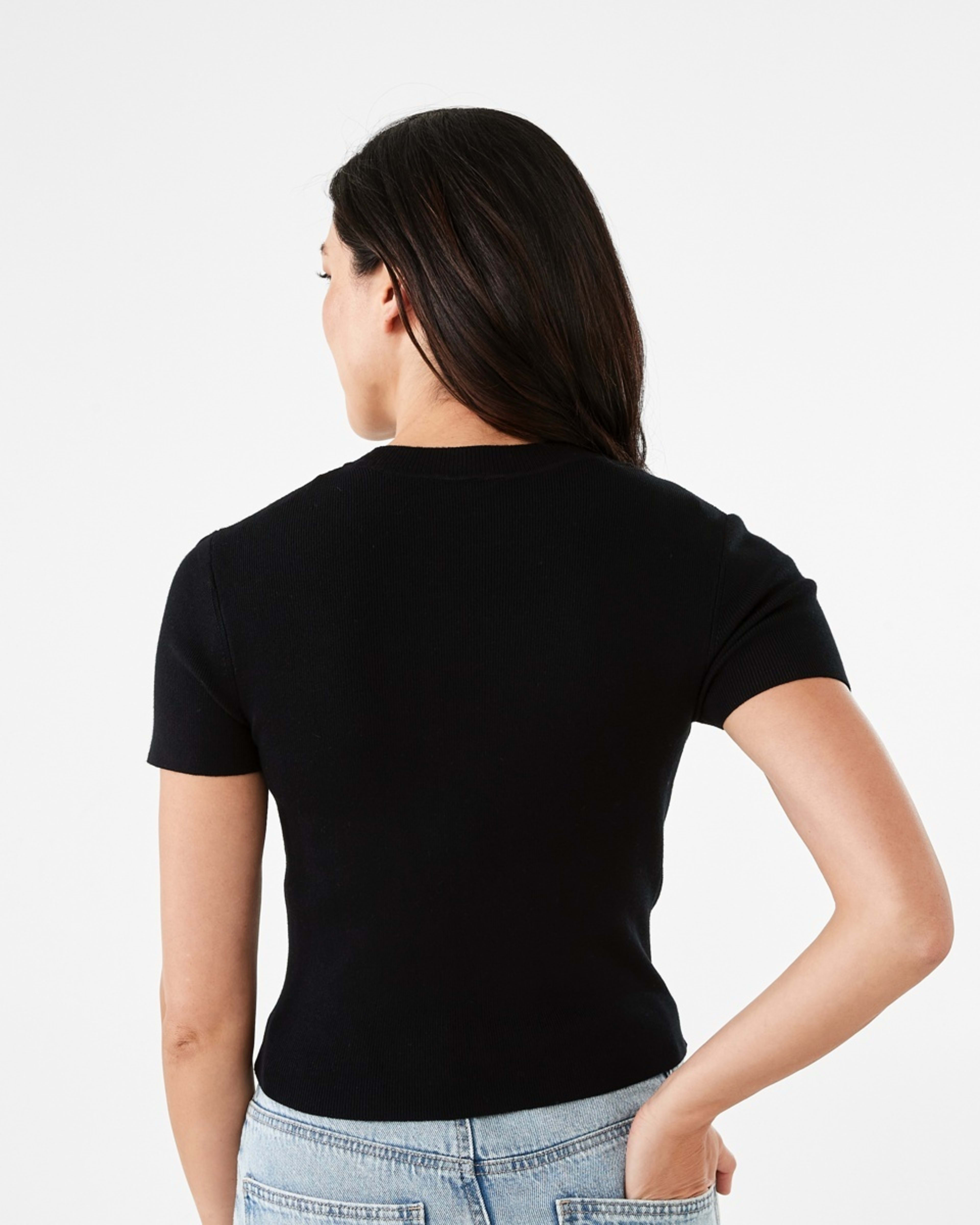 3 Short Sleeve True Knit Fitted T-shirt BLACK, 3 of 5