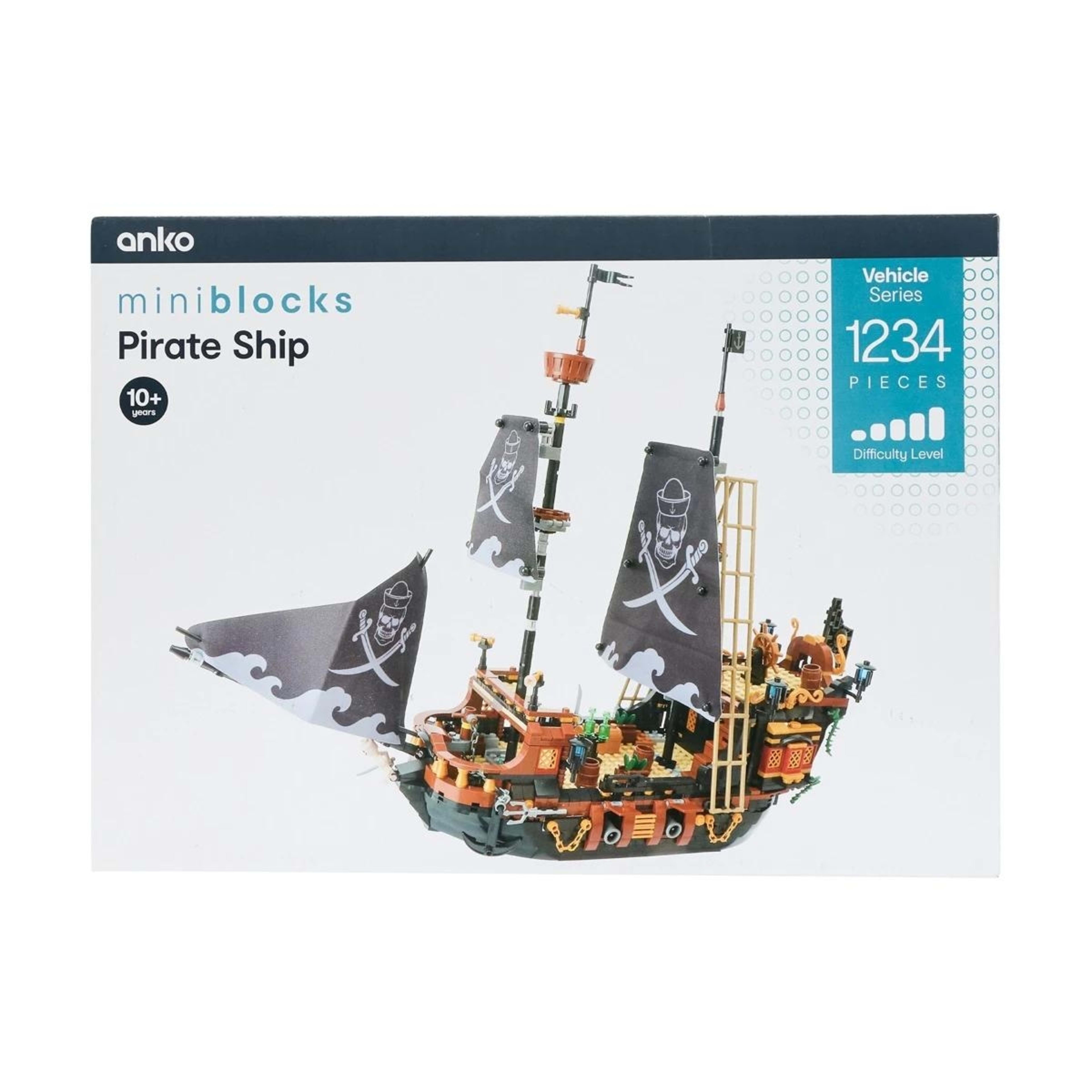 1 1234 Piece Mini Blocks Vehicle Series: Pirate Ship, 1 of 5