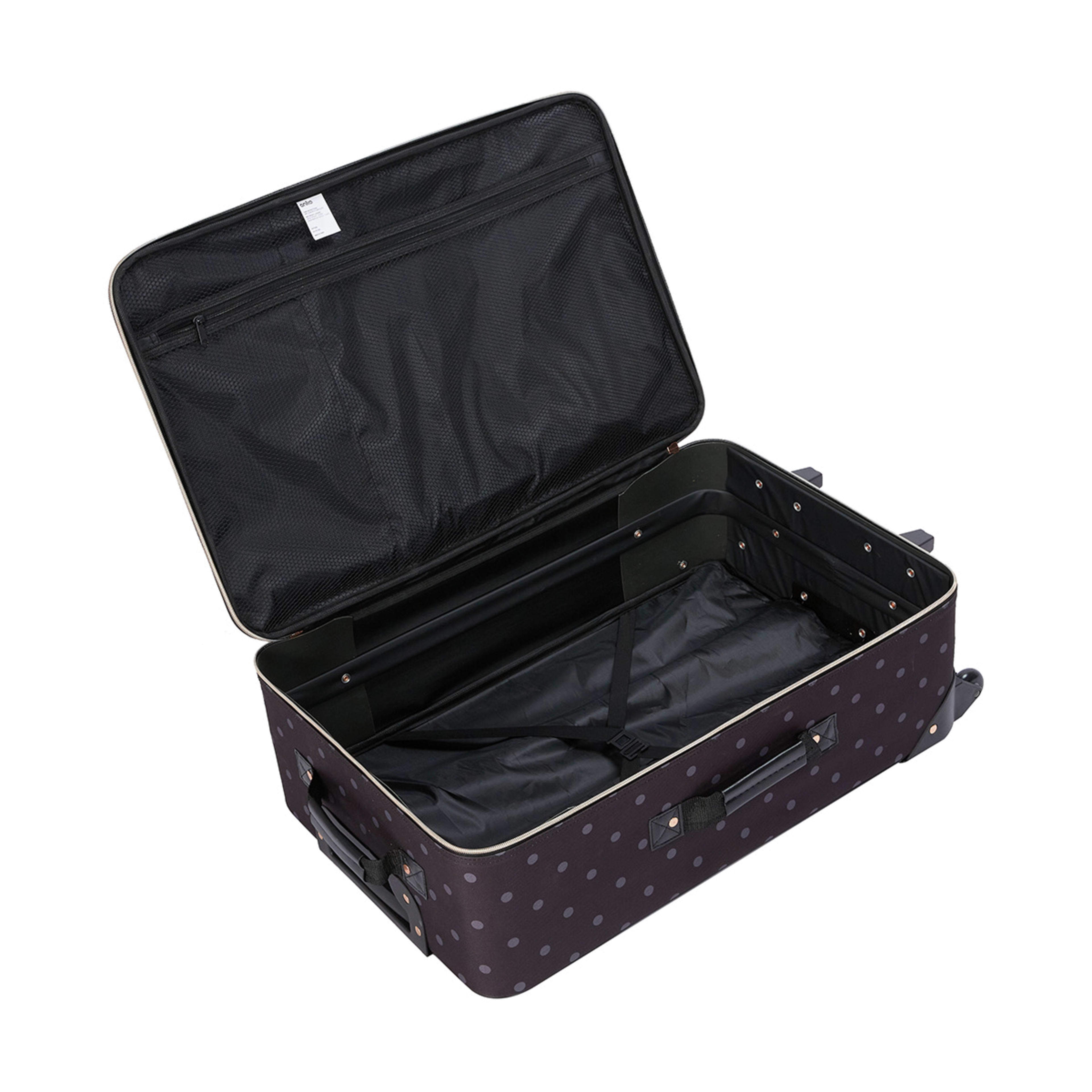 4 4 Piece Polka Dot Soft Case Luggage Set - Black, 4 of 10
