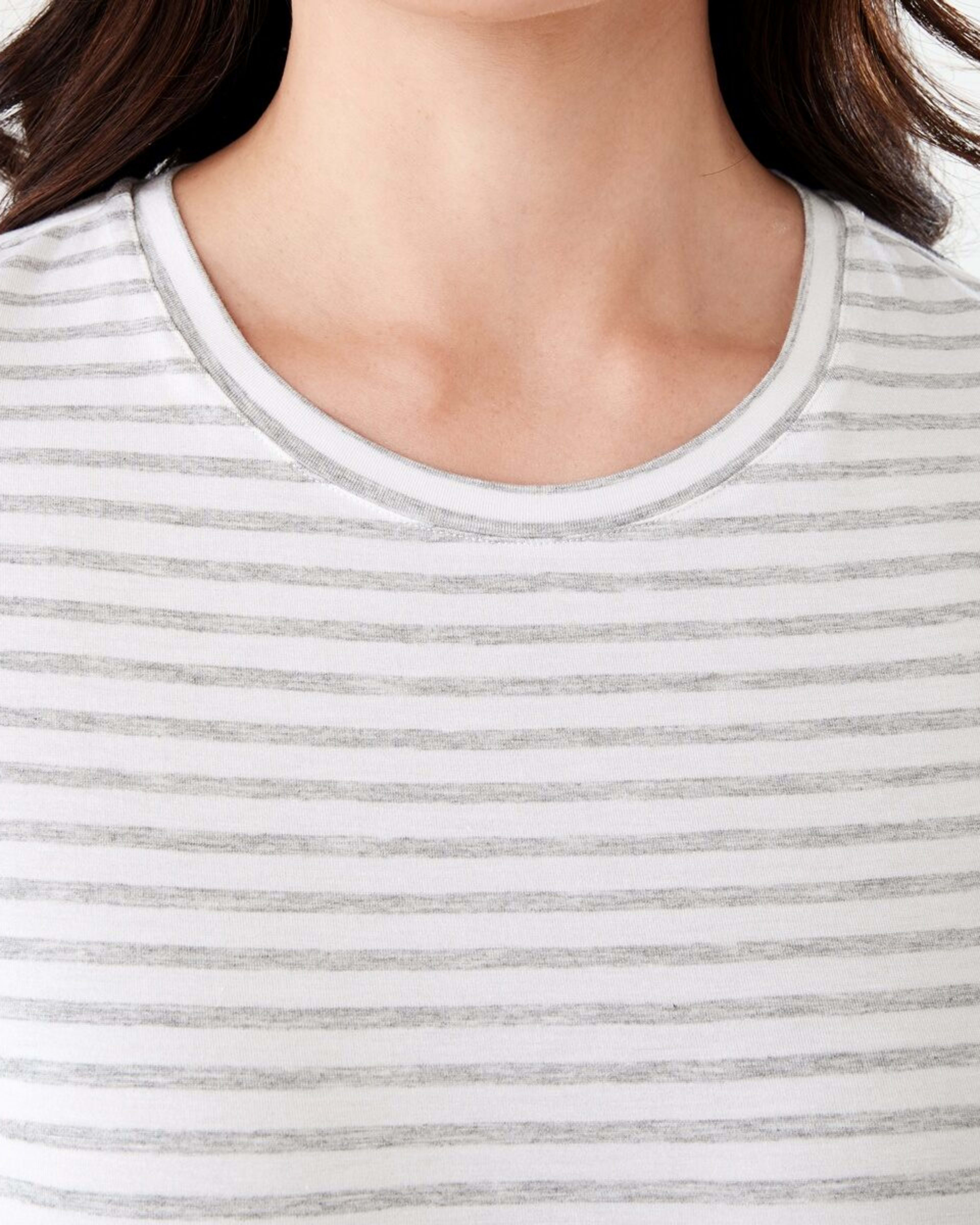 5 Viscose T-shirt MARLE STRIPE SILVER MARLE, 5 of 6