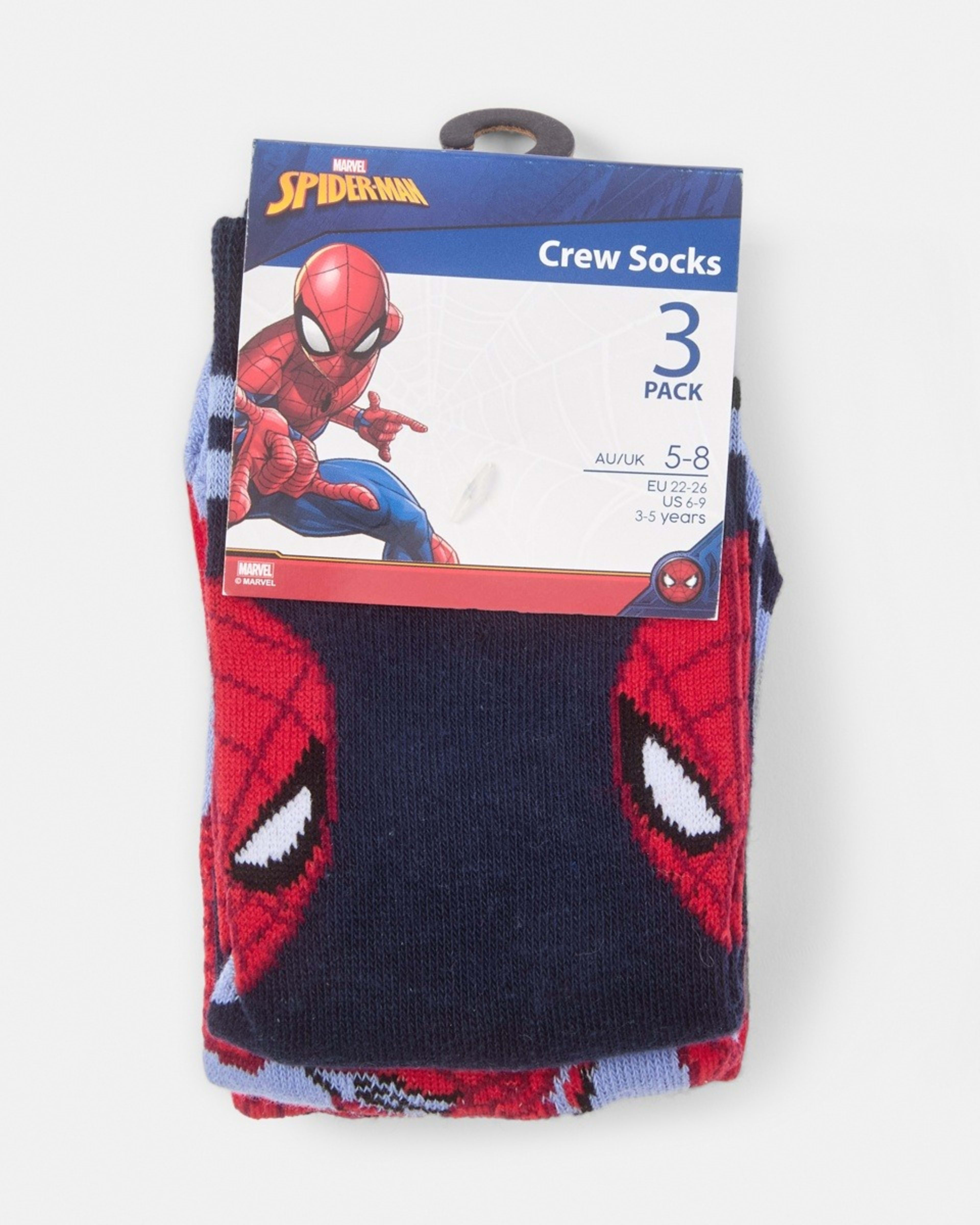 3 3 Pack Marvel Spider-Man License Crew Socks Spiderman, 3 of 3