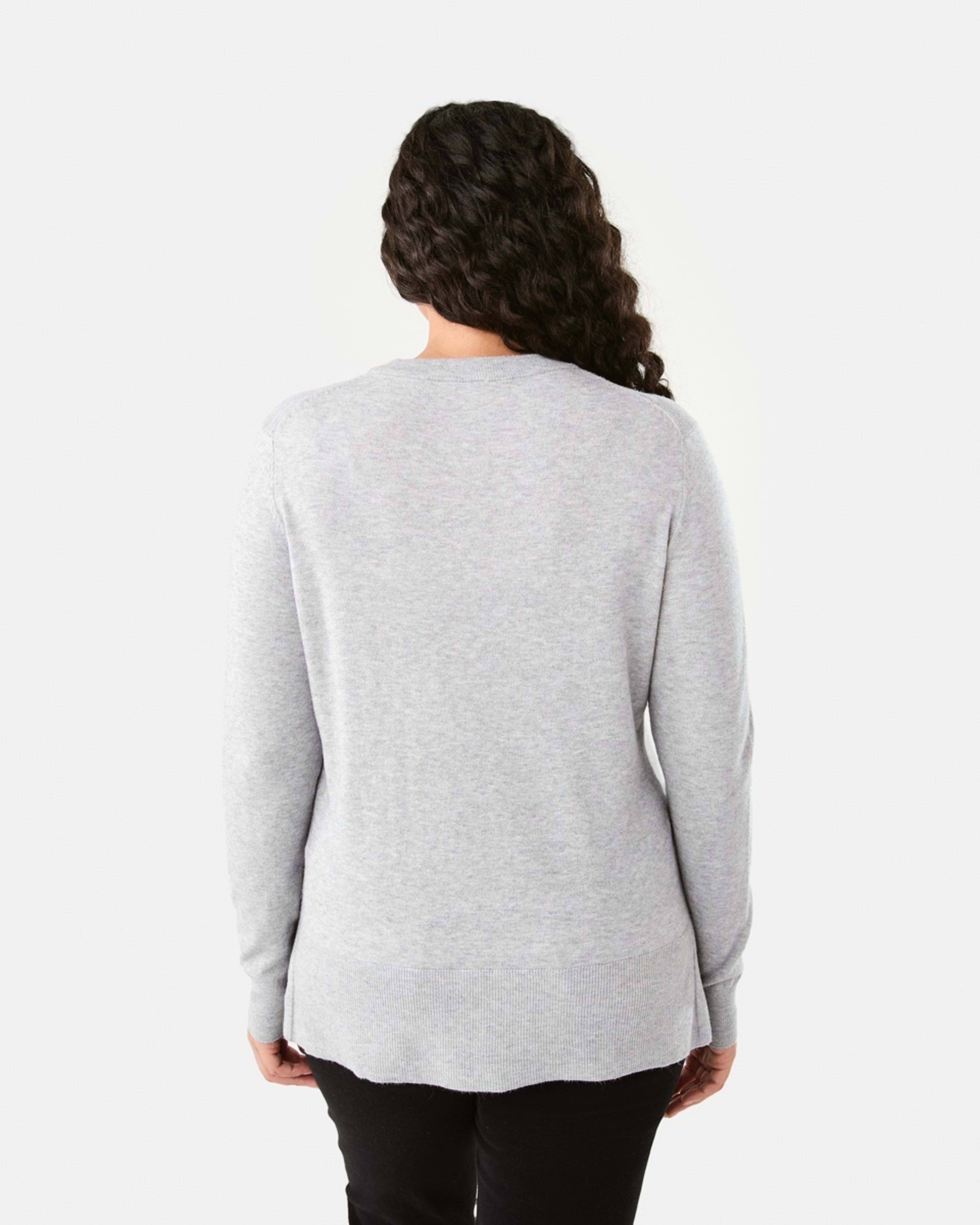3 Crew Neck Lightweight Jumper Grey Marle, 3 of 7