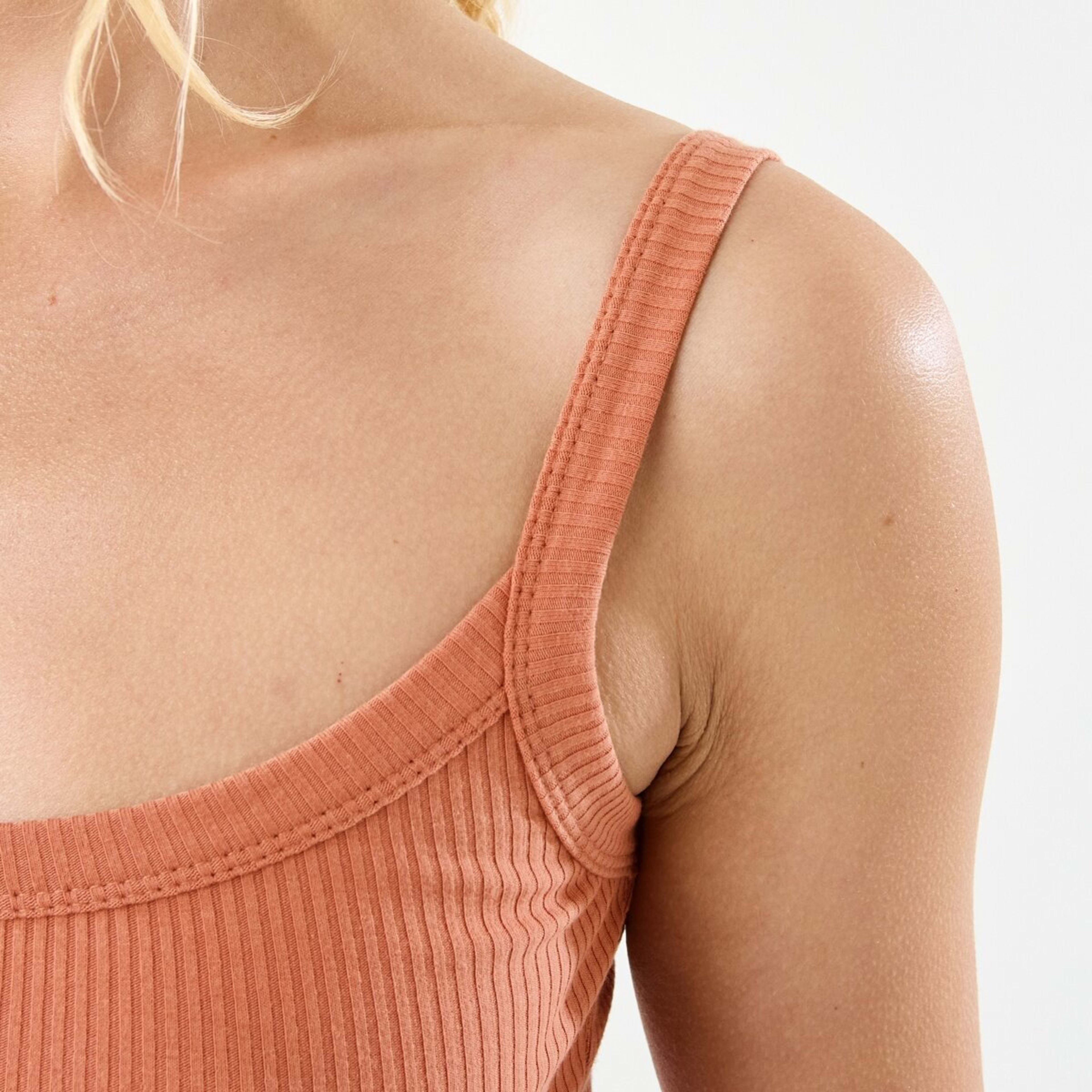 5 Sleeveless Rib Scoop Neck Cami Brnt Orng, 5 of 7