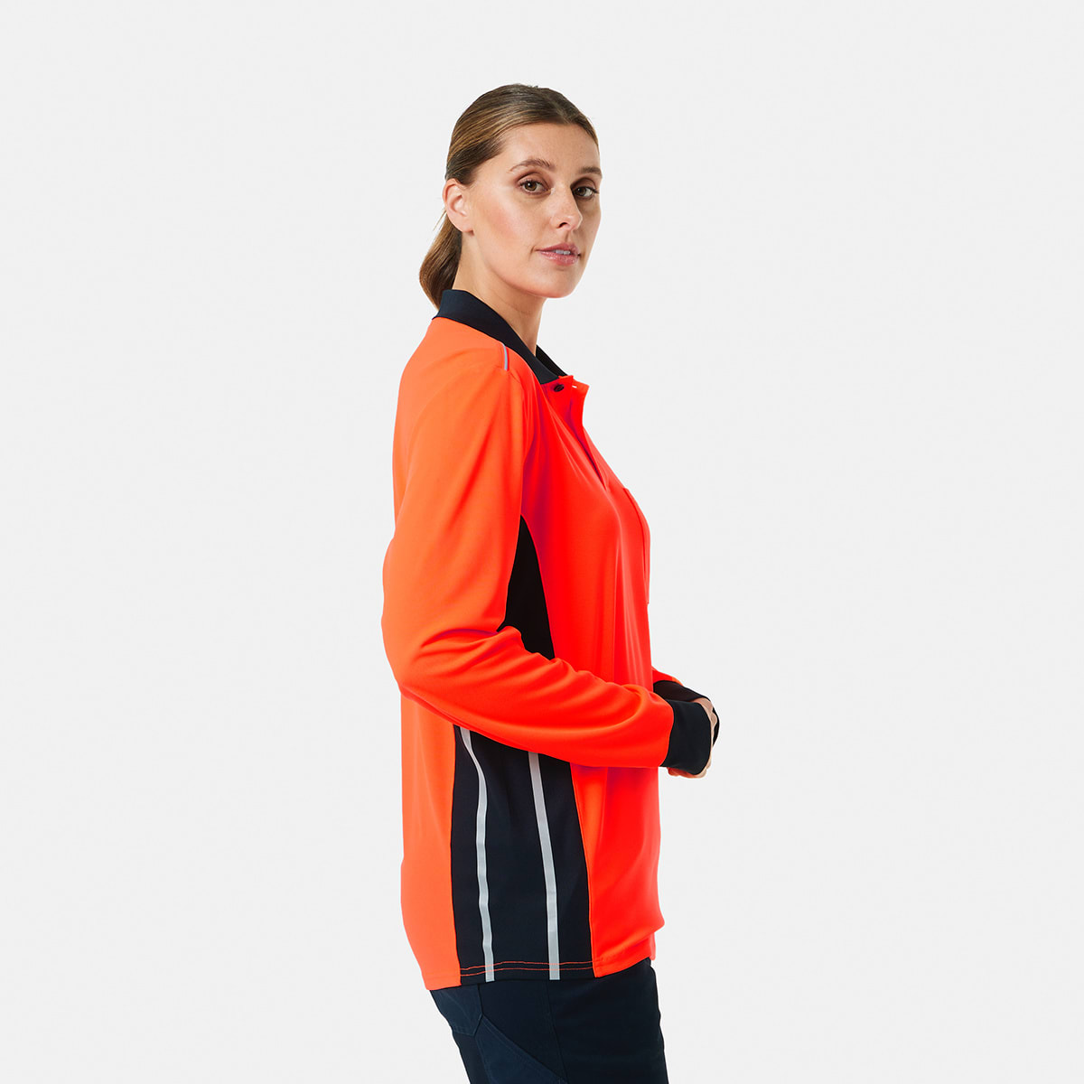 Workwear Long Sleeve Reflective Fluorescent Polo Shirt Kmart