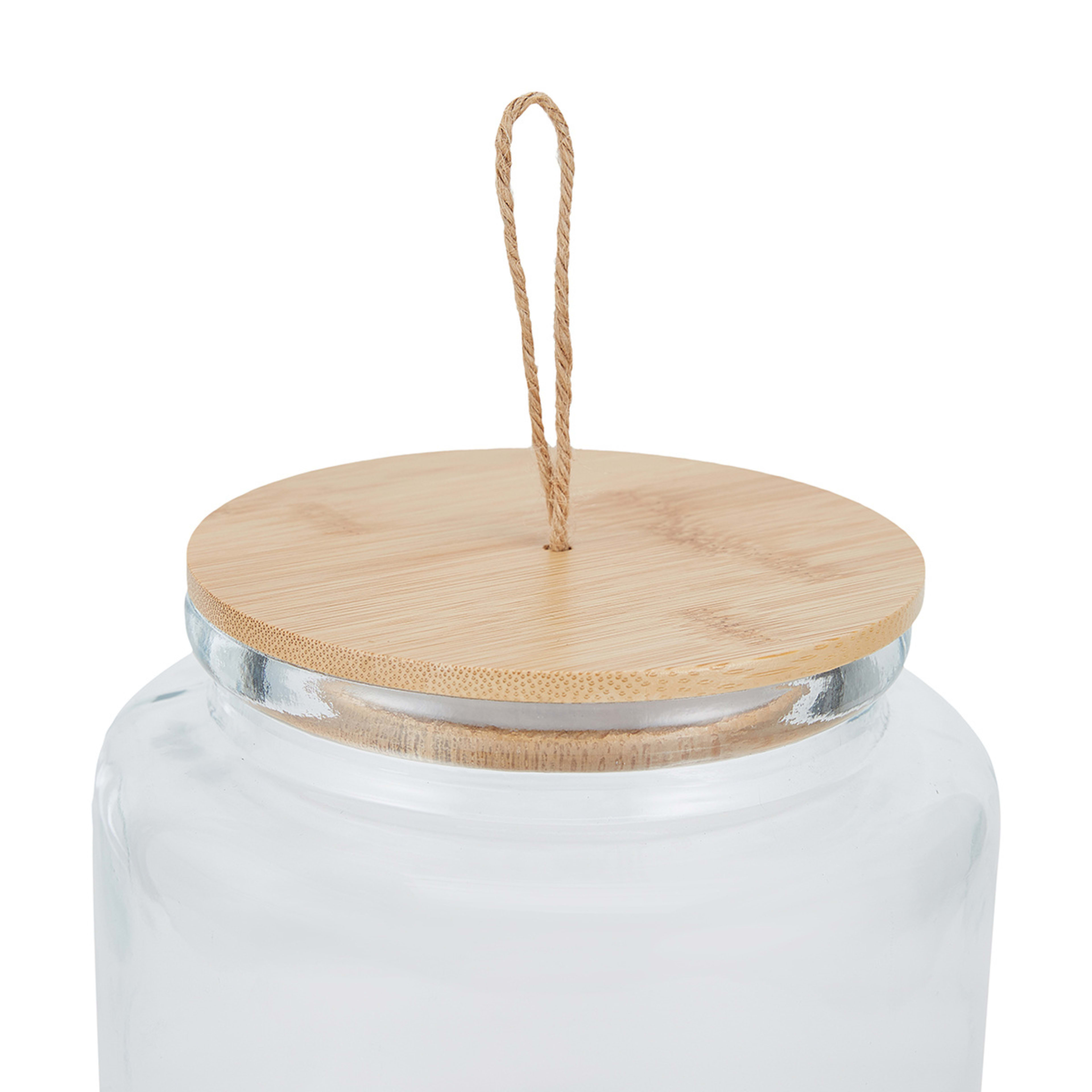 4.4L Glass Wash Jar with Bamboo Lid Kmart