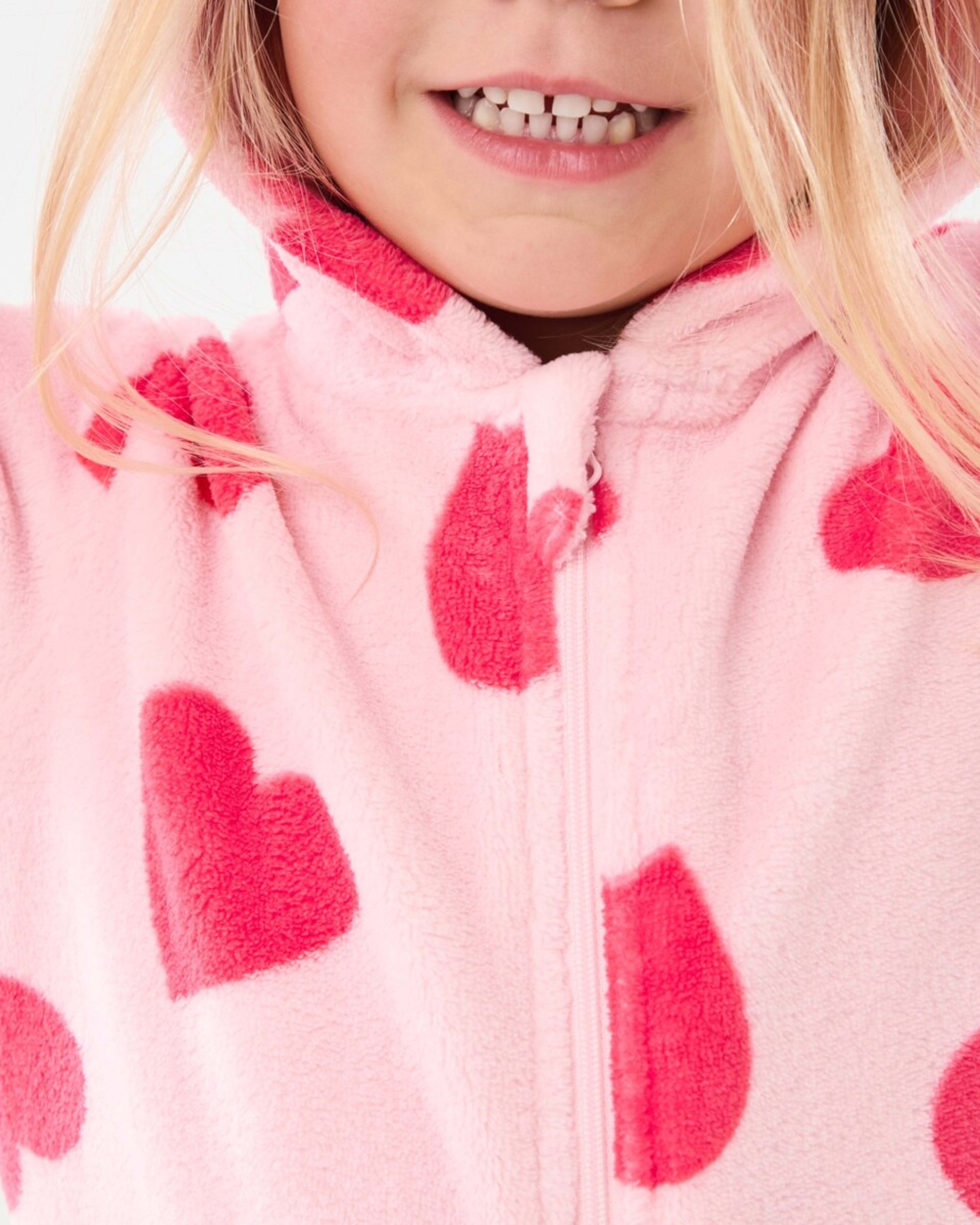 4 Novelty Fluffy All-In-One Sleepsuit Hearts Pearl Pink, 4 of 8
