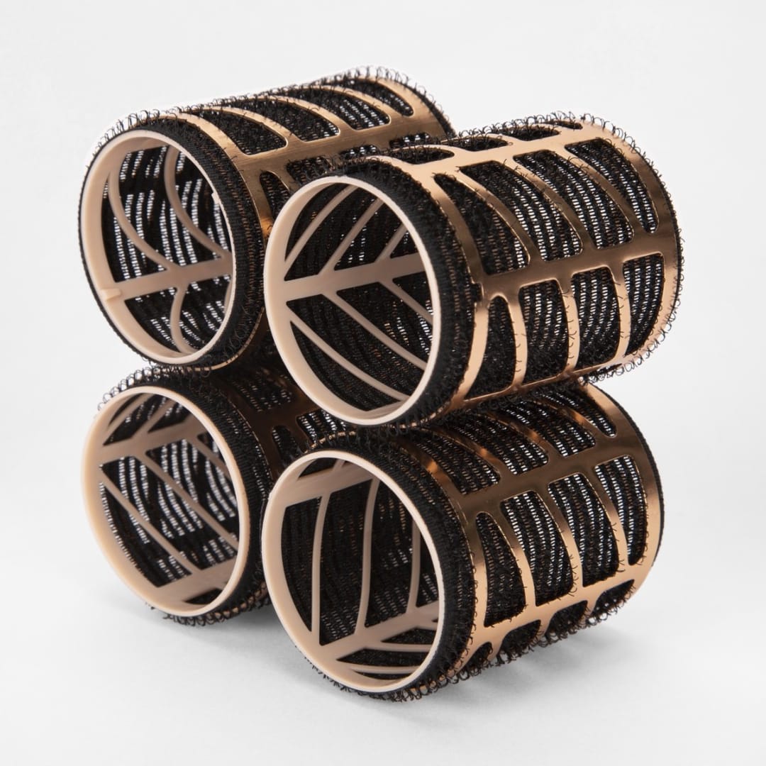 4 Pack Thermal Blow Dry Rollers Large, Black and Gold Look Kmart NZ