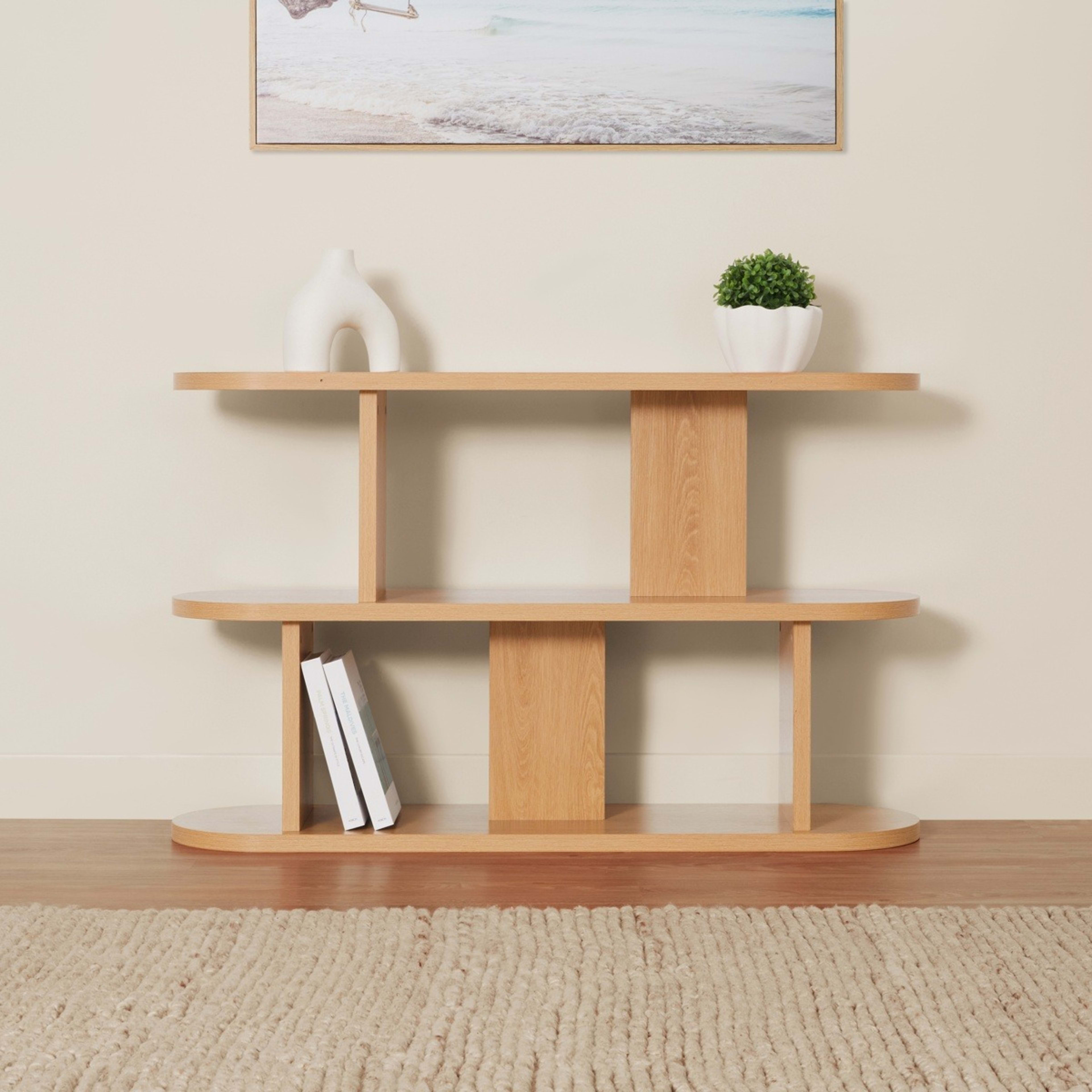 1 3 Tier Bookshelf - Oak