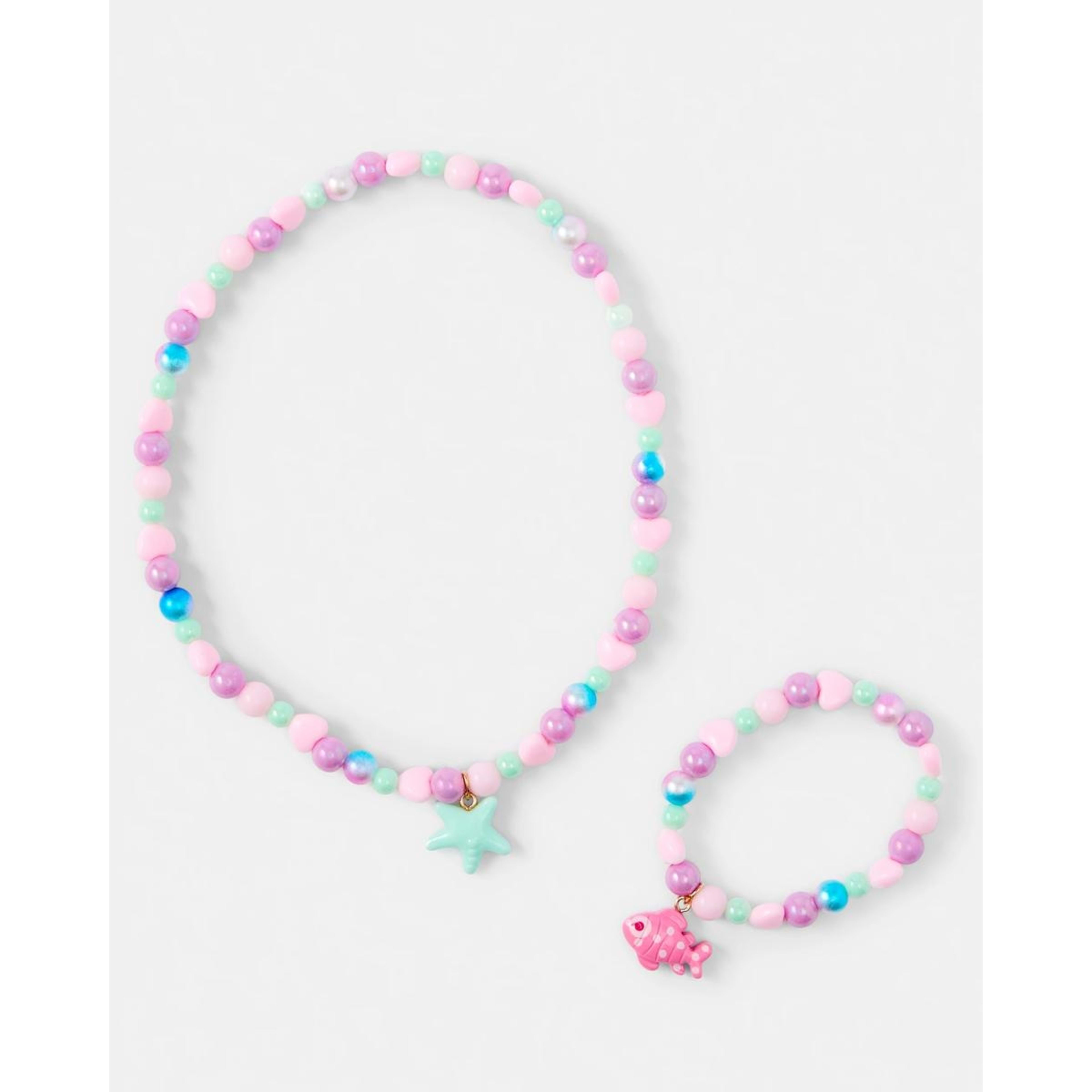 1 2 Pack Starfish Necklace and Bracelet Set - Purple, 1 of 4