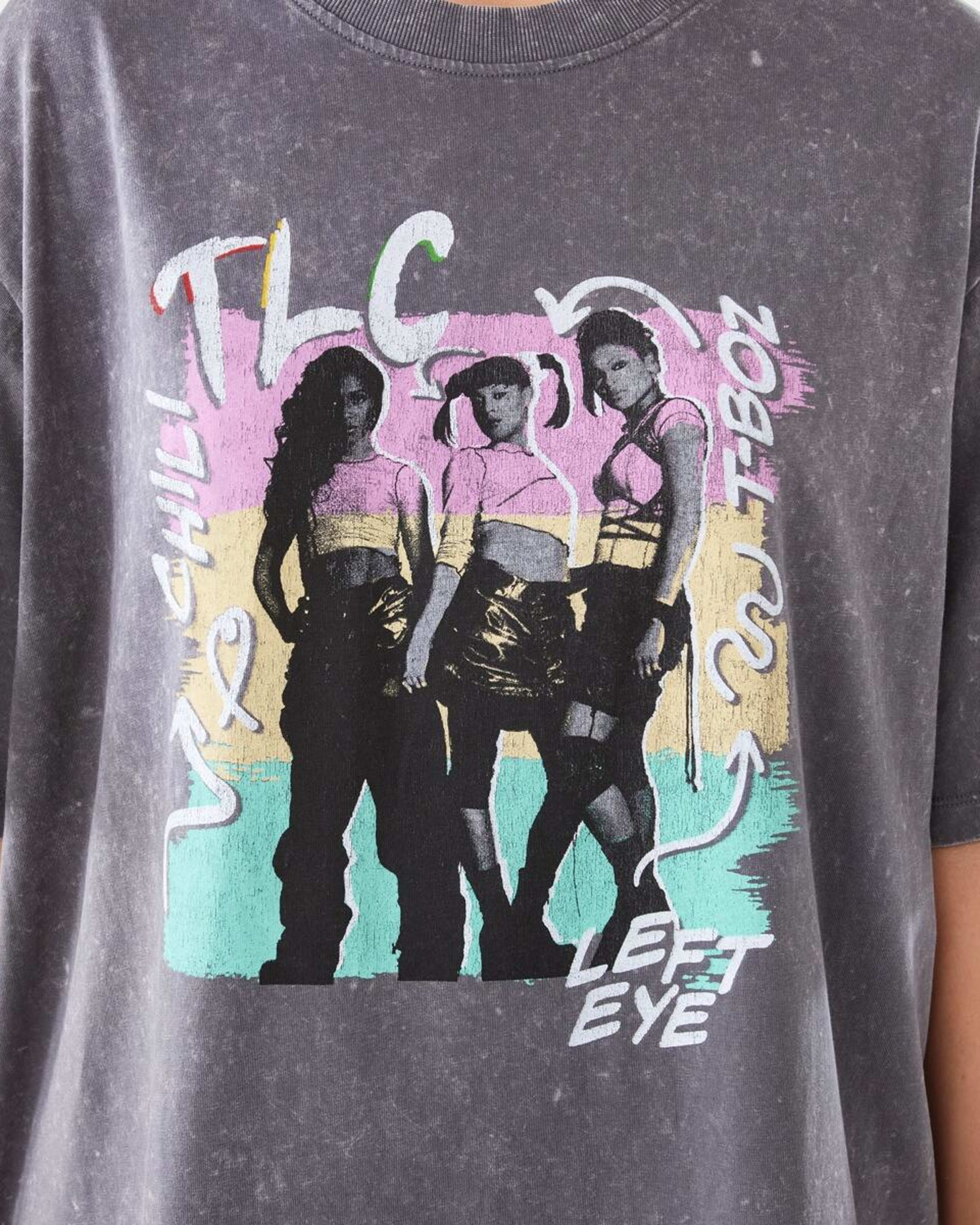 6 TLC License Short Sleeve Oversized T-shirt TLC LIGHT GREY WASH, 6 of 9