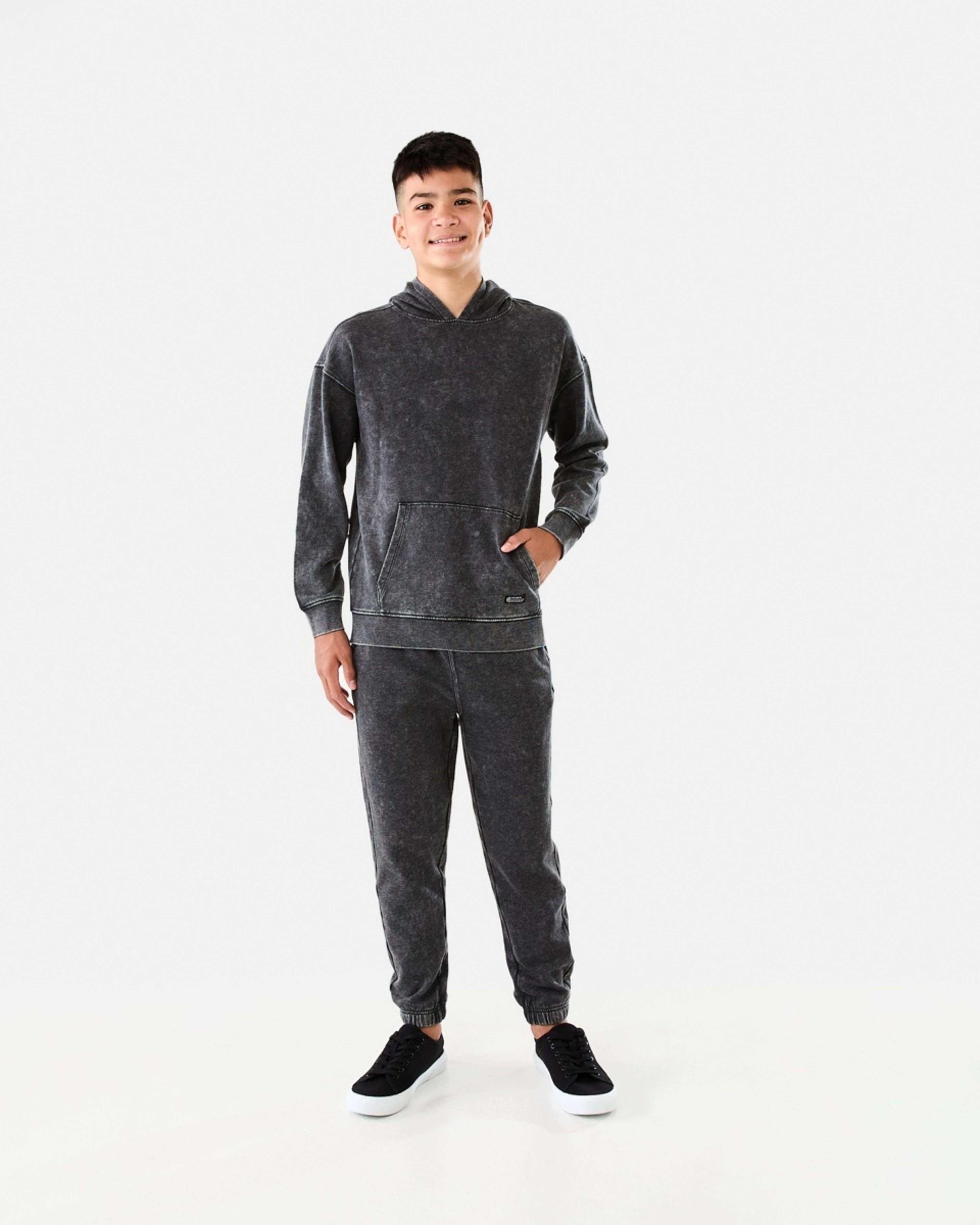 7 Oversized Washed Hoodie with Pocket Black, 7 of 10