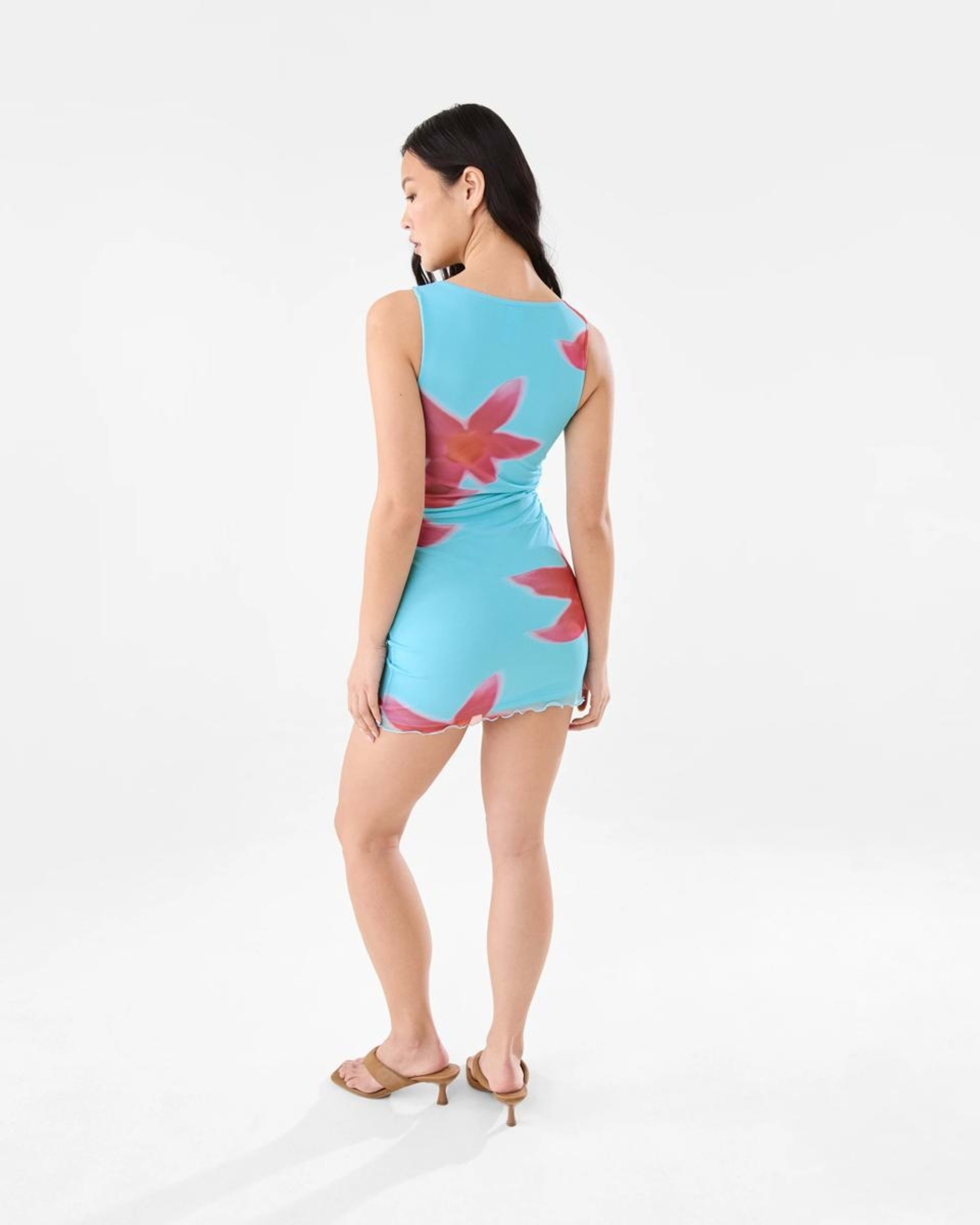 6 Sleeveless Mesh Mini Dress HOT TROP CLEAR AQUA, 6 of 10