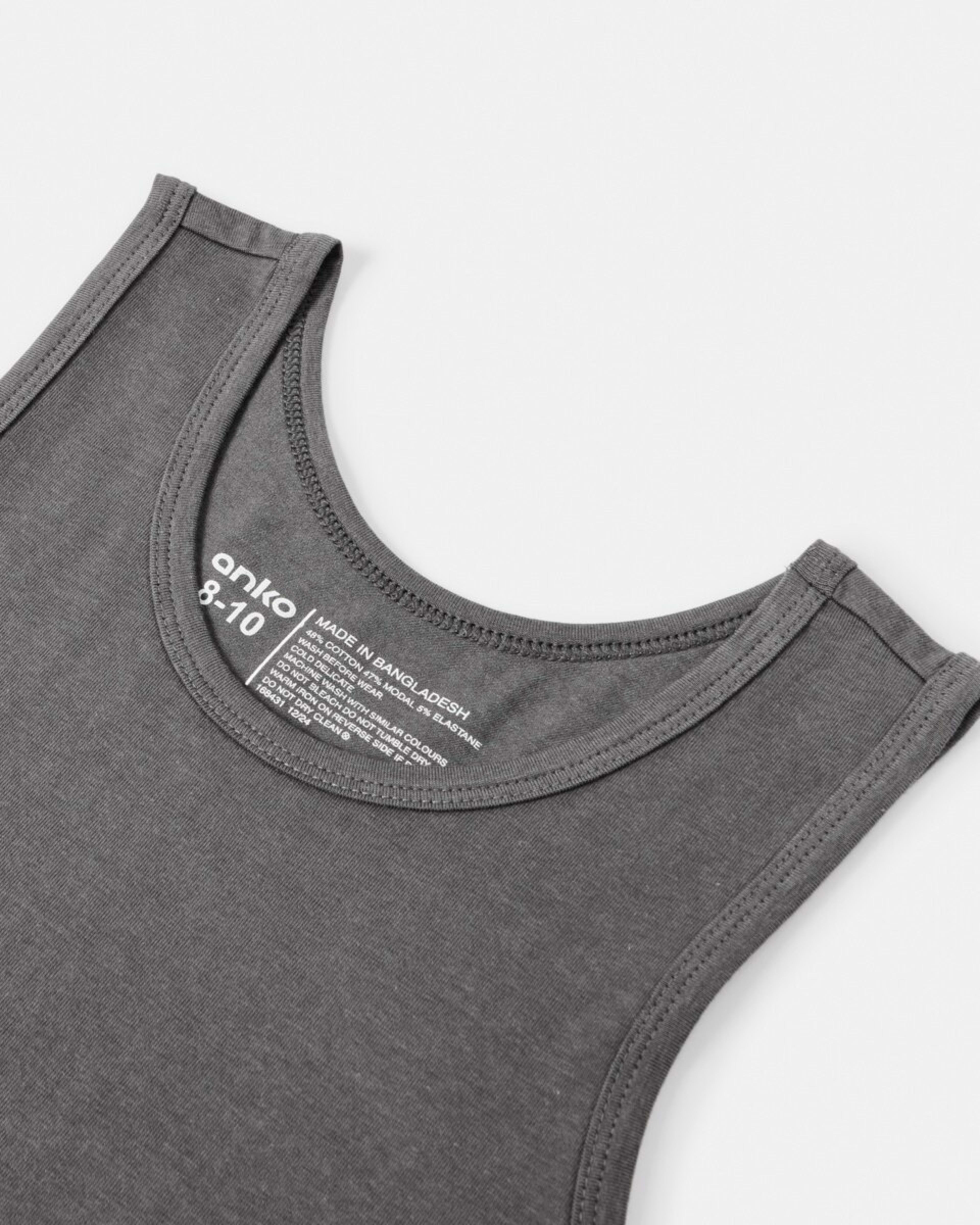 5 3 Pack Super Soft Singlets Gry Multi, 5 of 6