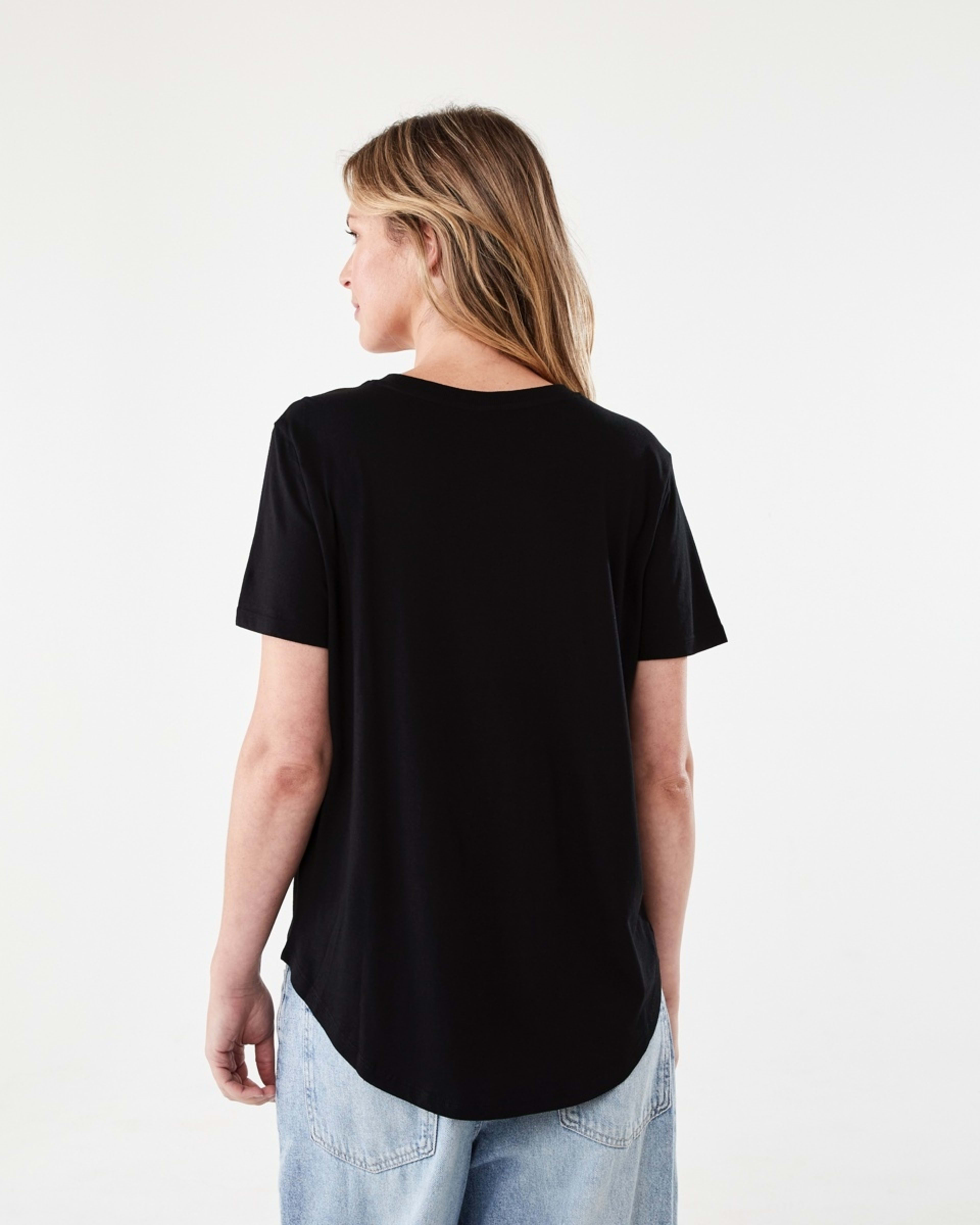 3 Short Sleeve Cotton Modal T-shirt BLACK, 3 of 6