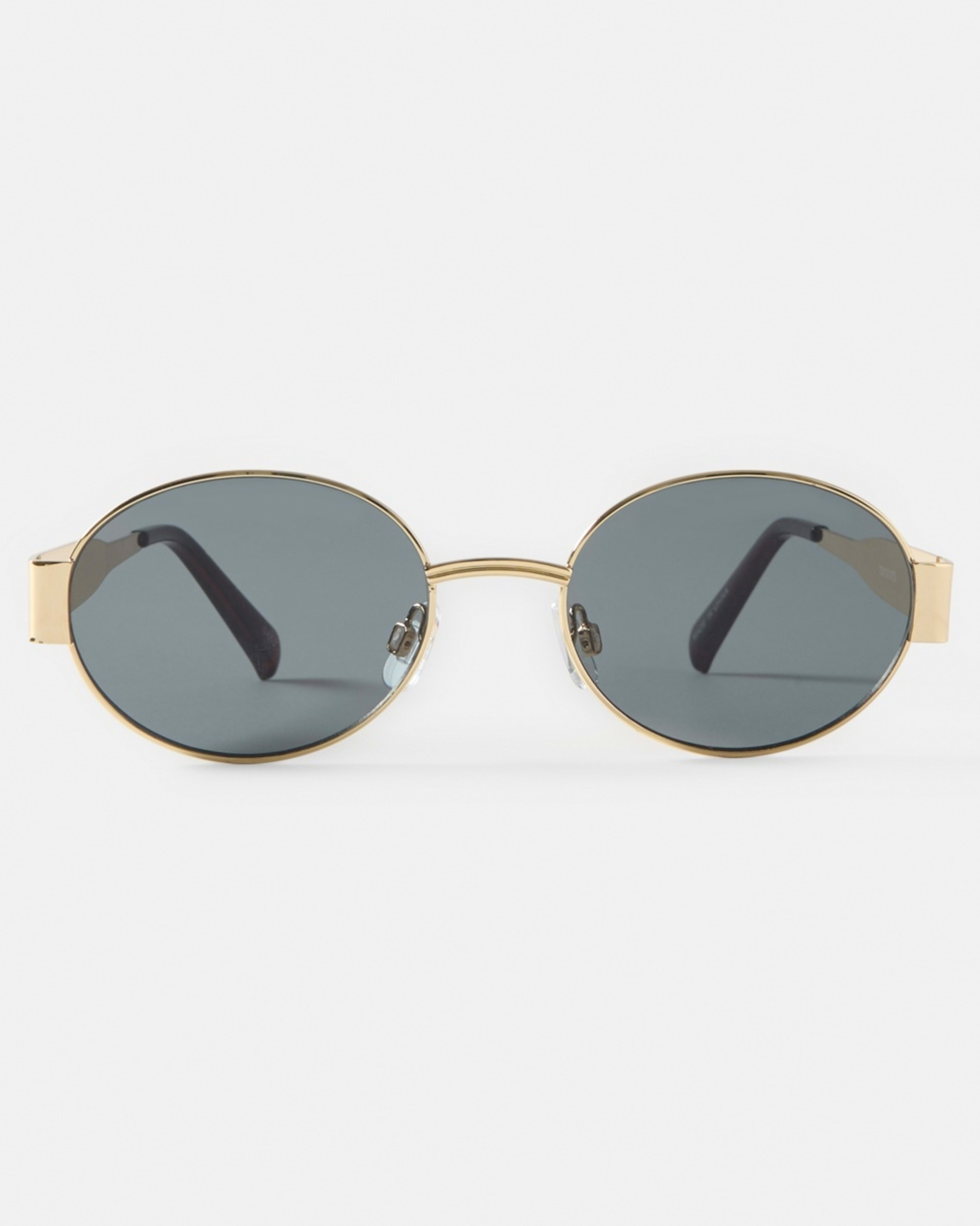 1 Oval Metal Sunglasses Gold