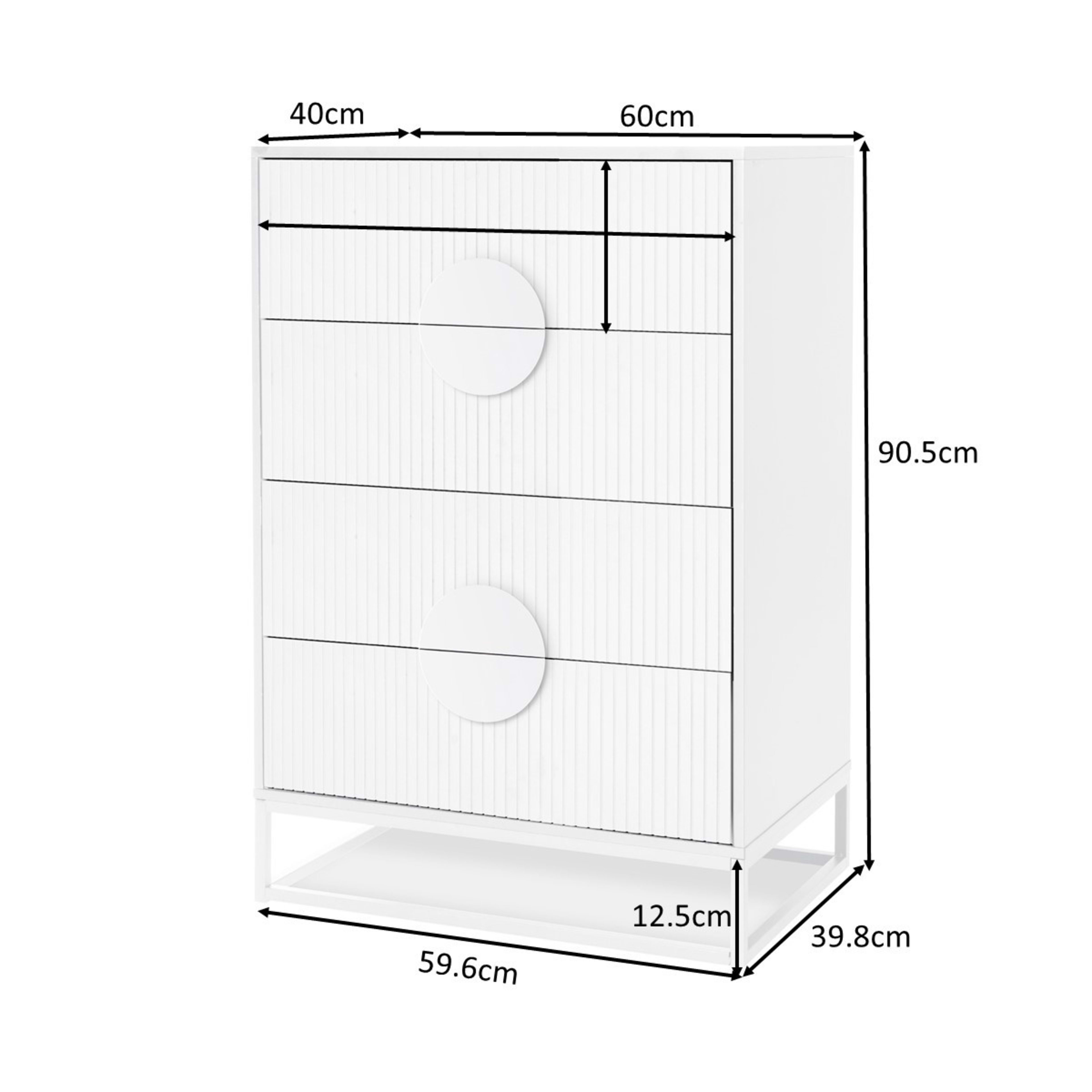10 Stevie 4 Drawer Chest - White, 10 of 10