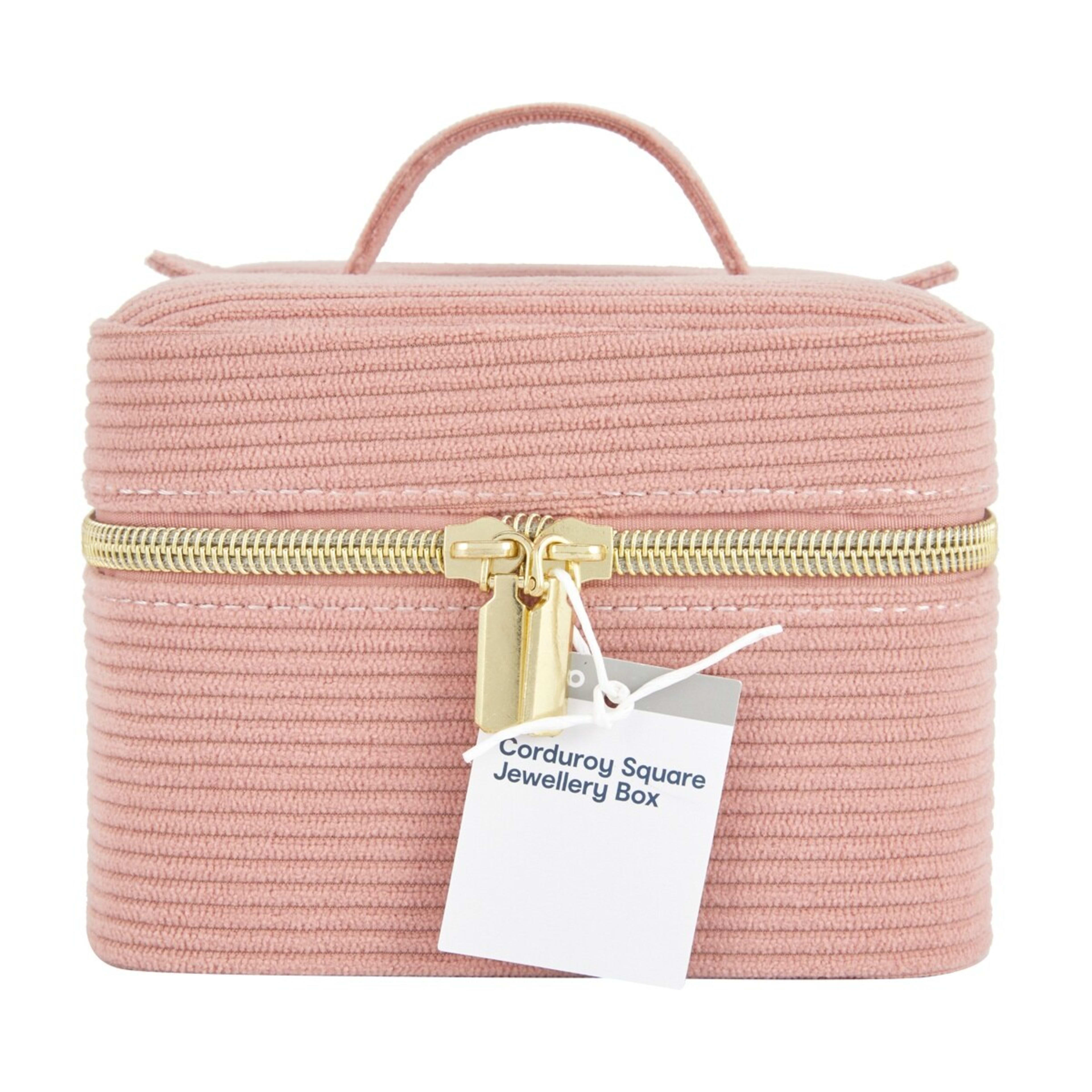 9 Pink Corduroy Square Jewellery Box, 9 of 9