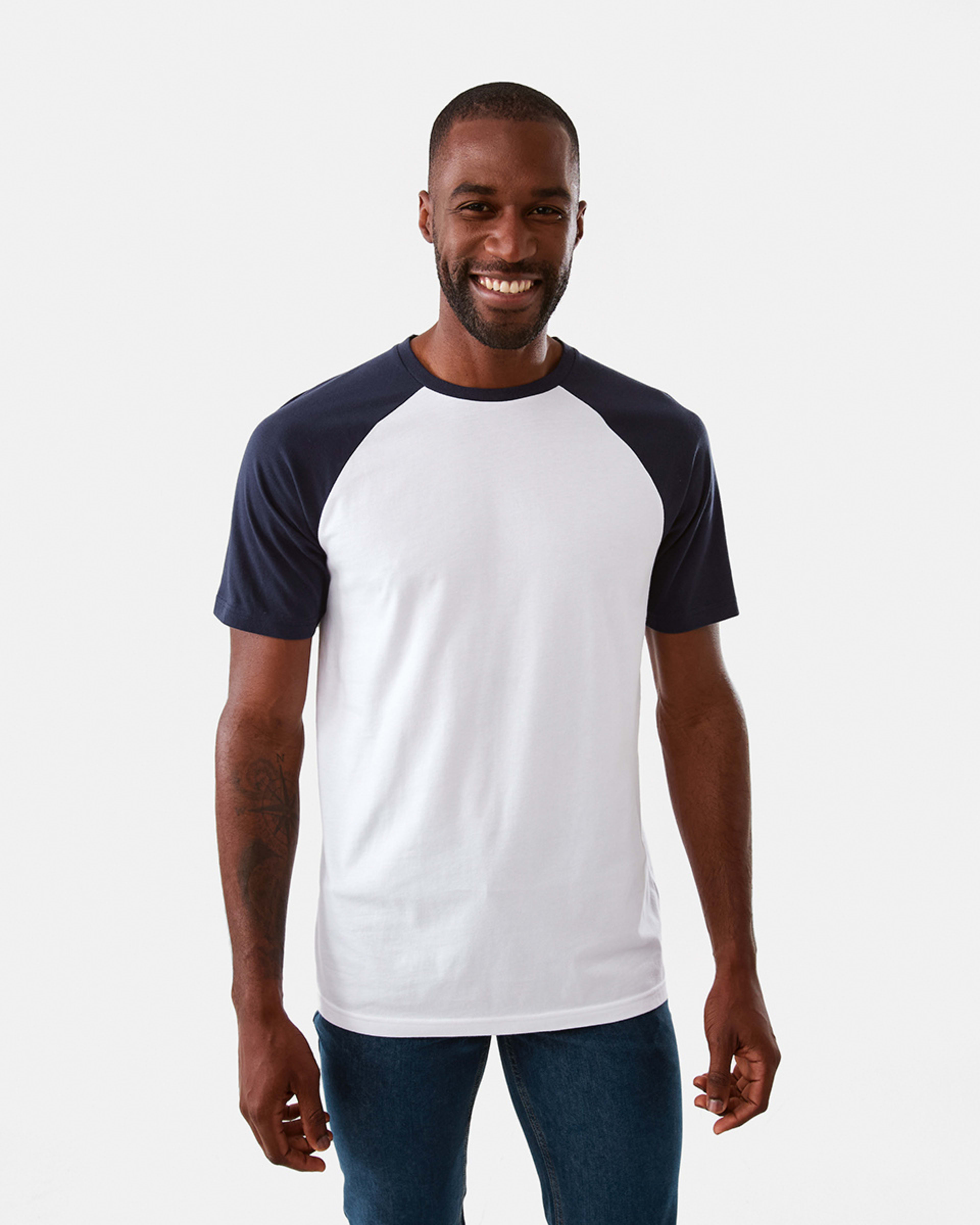 1 Raglan Sleeve T-shirt Blu Pcoat