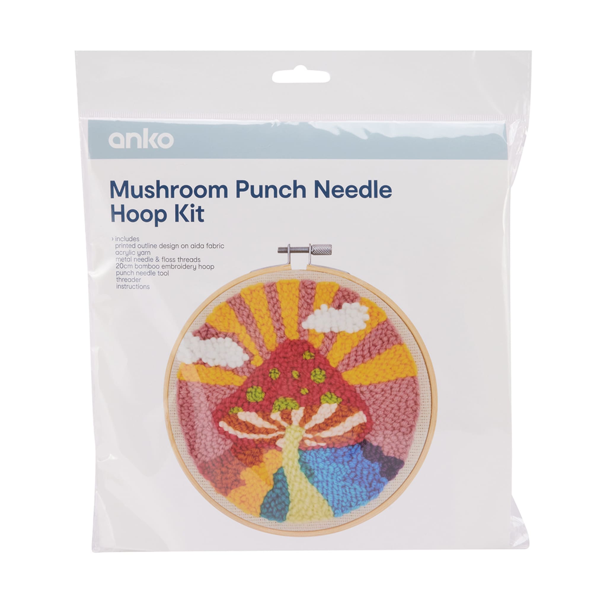 Mushroom Punch Needle Hoop Kit Kmart NZ