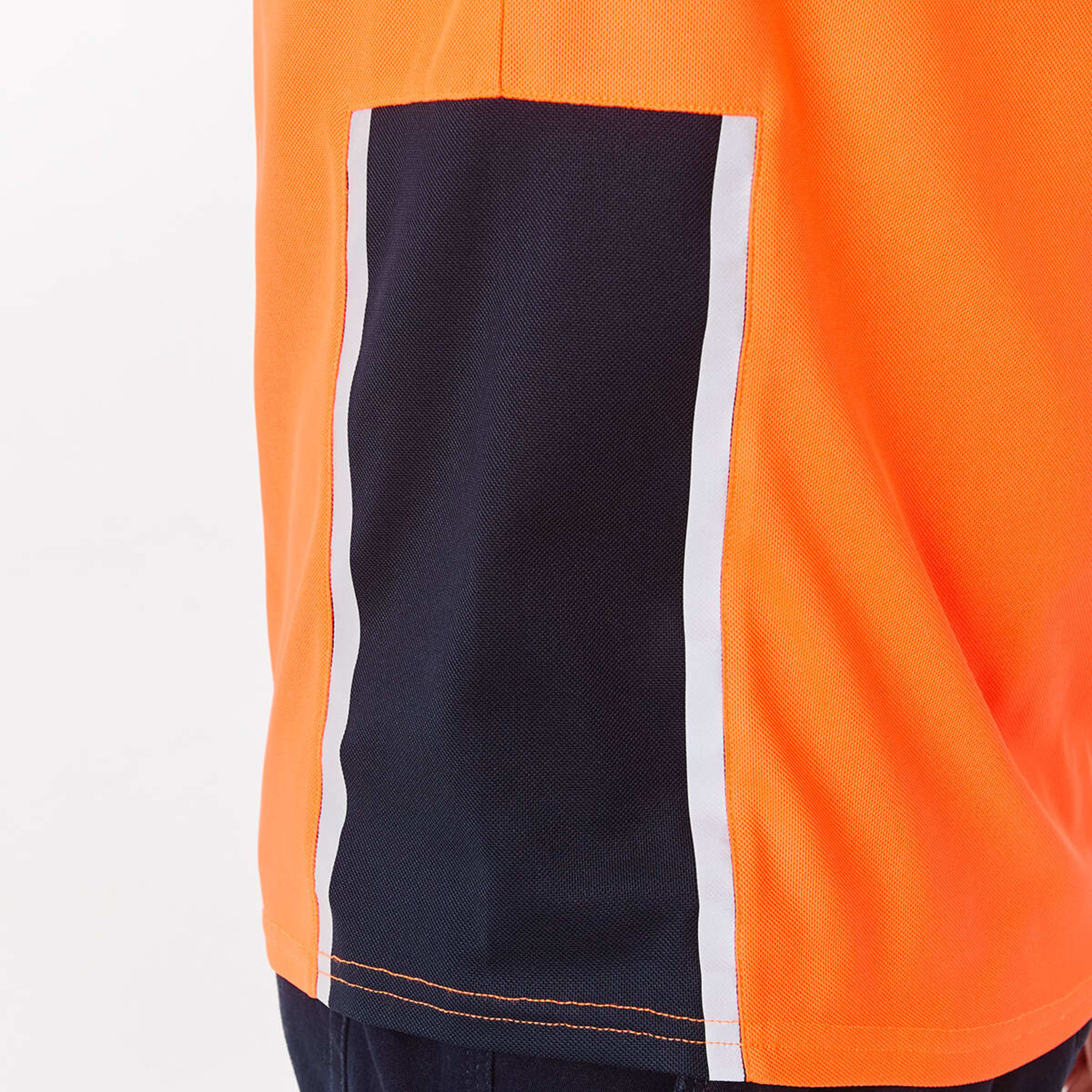 7 Workwear Short Sleeve Hi-Visibility Cool Polo Shirt Safety Orange, 7 of 7