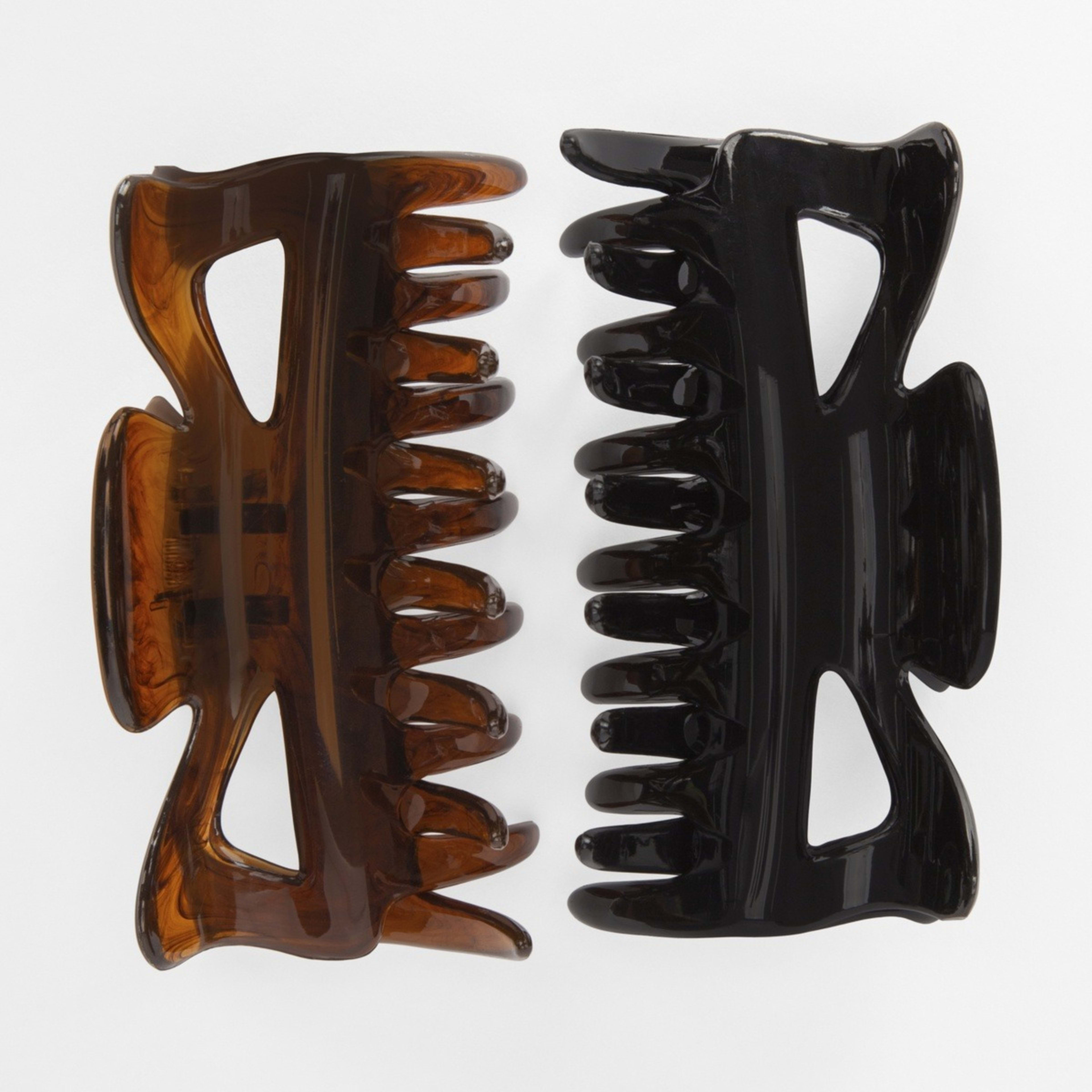 1 OXX Haircare 2 Pack Black and Brown Large Claw Grips