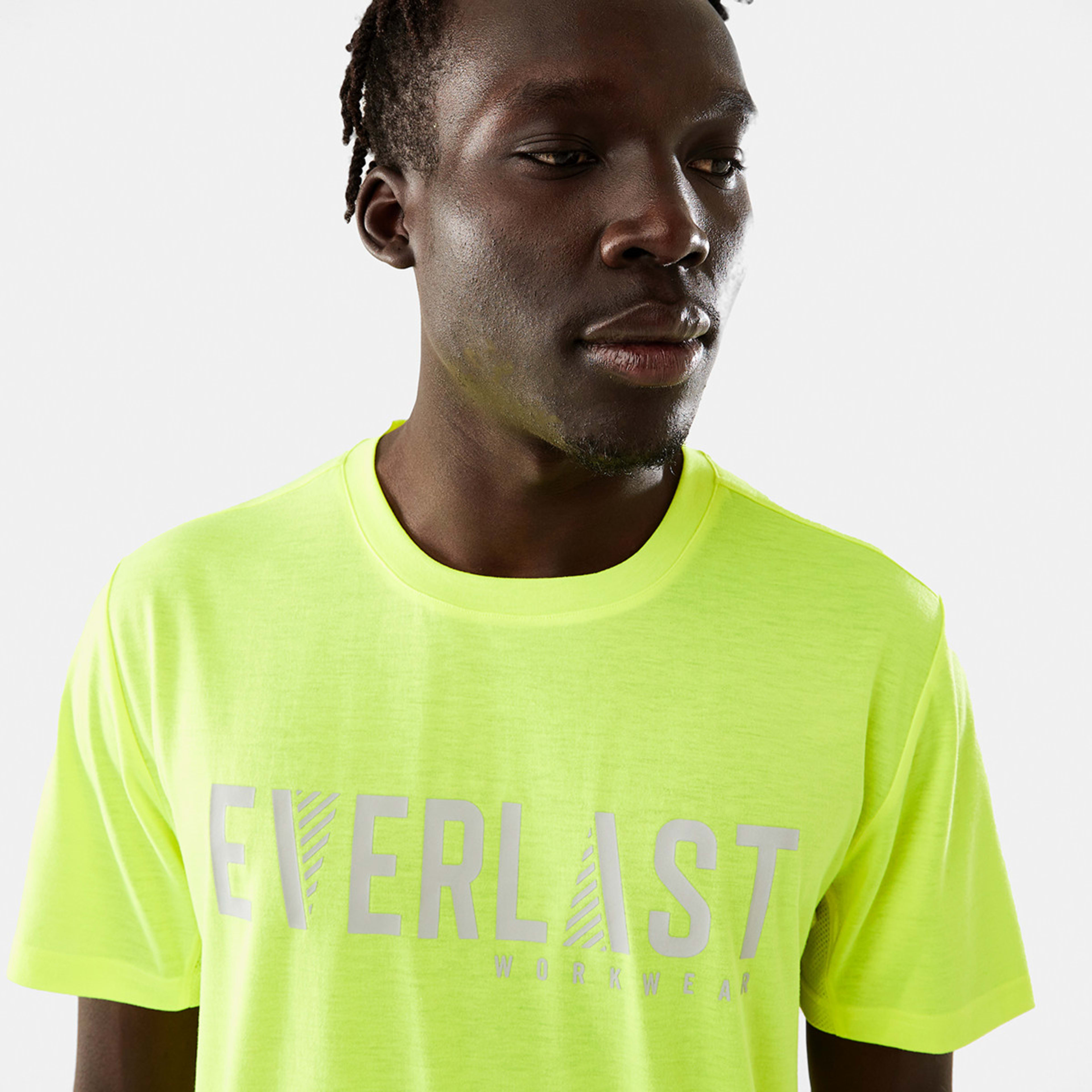 4 Everlast Mens Workwear Fluorescent T-shirt Yellow, 4 of 6