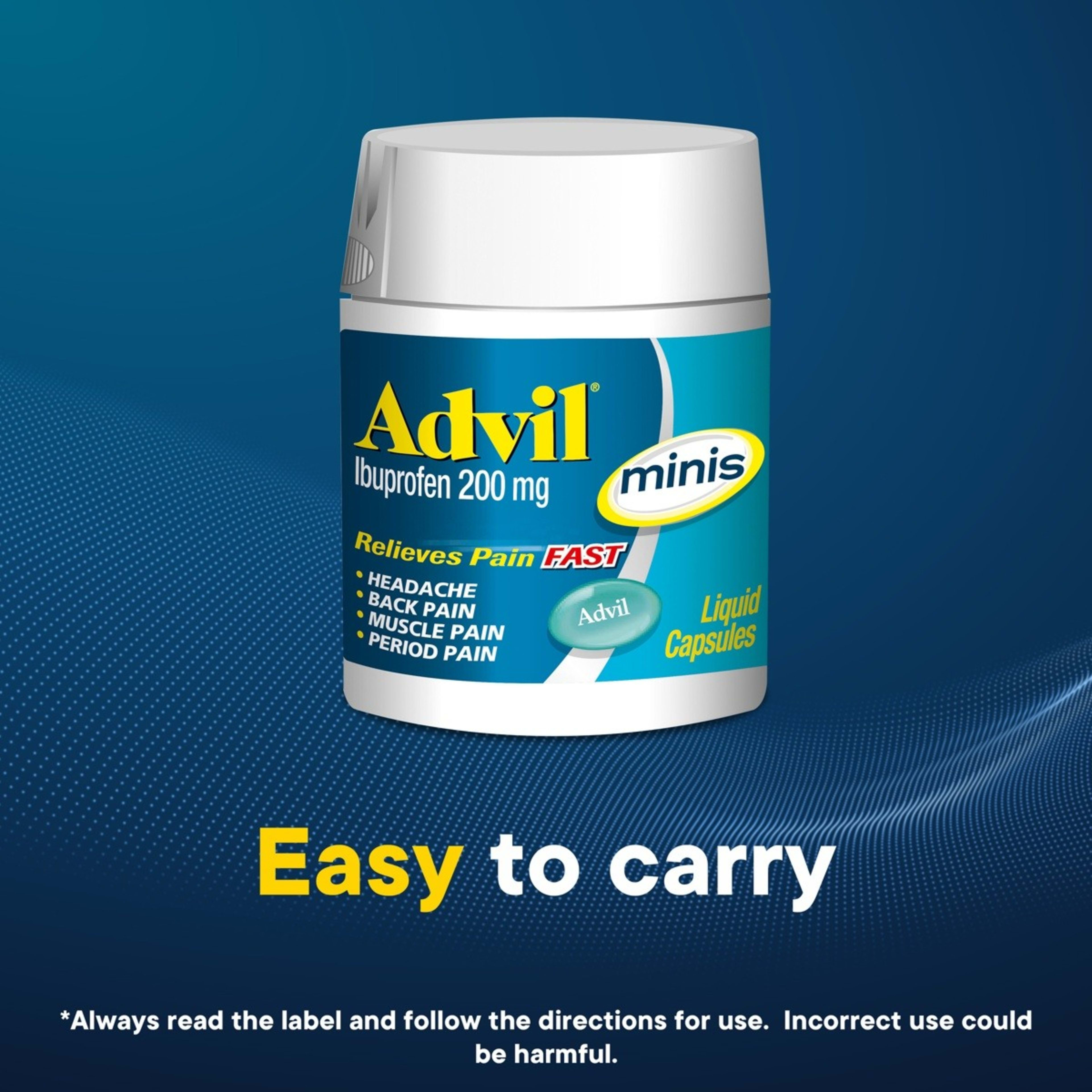 6 20 pack Advil Ibuprofen 200 mg Minis Liquid Capsules, 6 of 10
