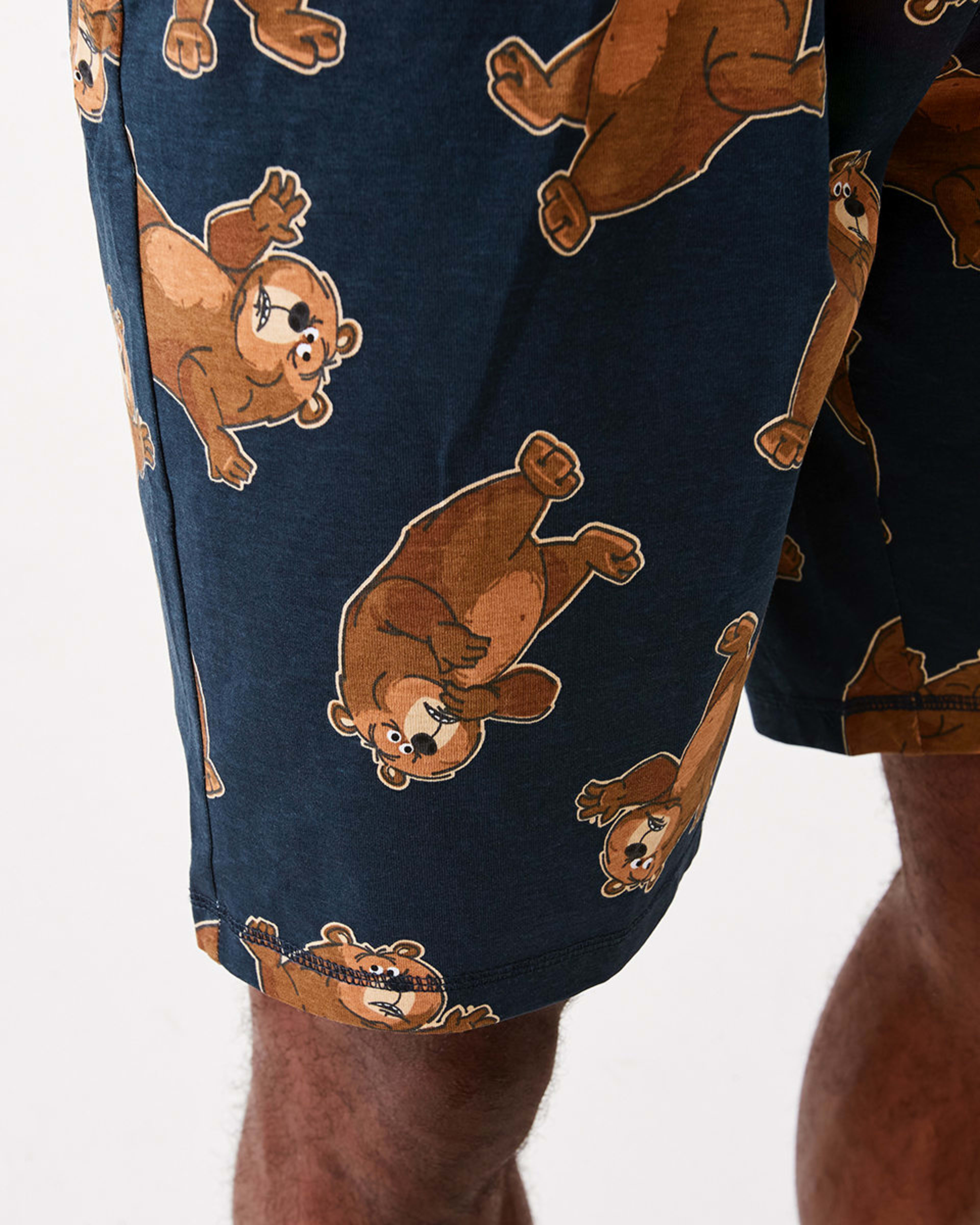 7 Short Sleeve Knit Short Pyjama Set Caff Bear, 7 of 8