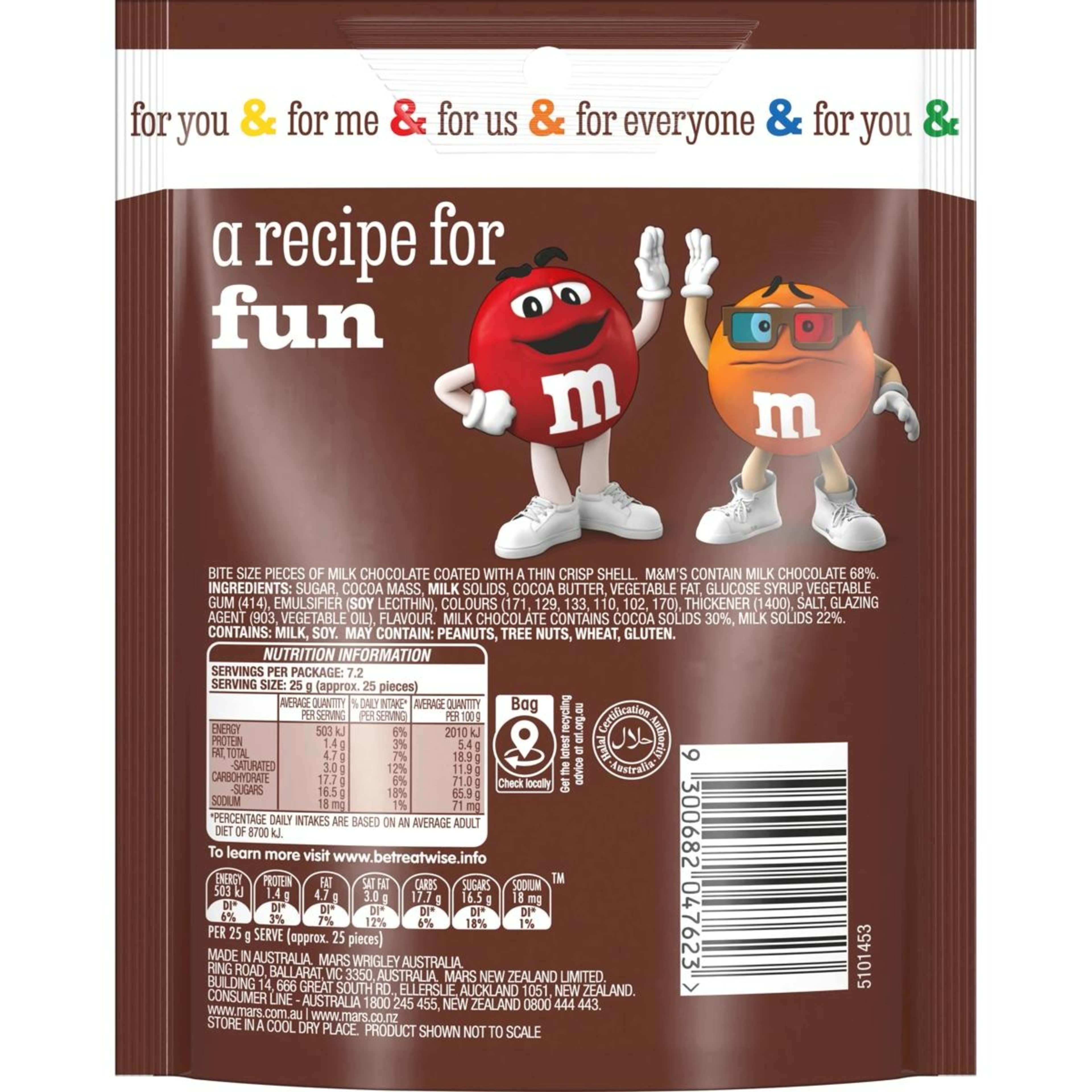 2 M&M's Milk Chocolate Snack and Share Bag 180g, 2 of 7
