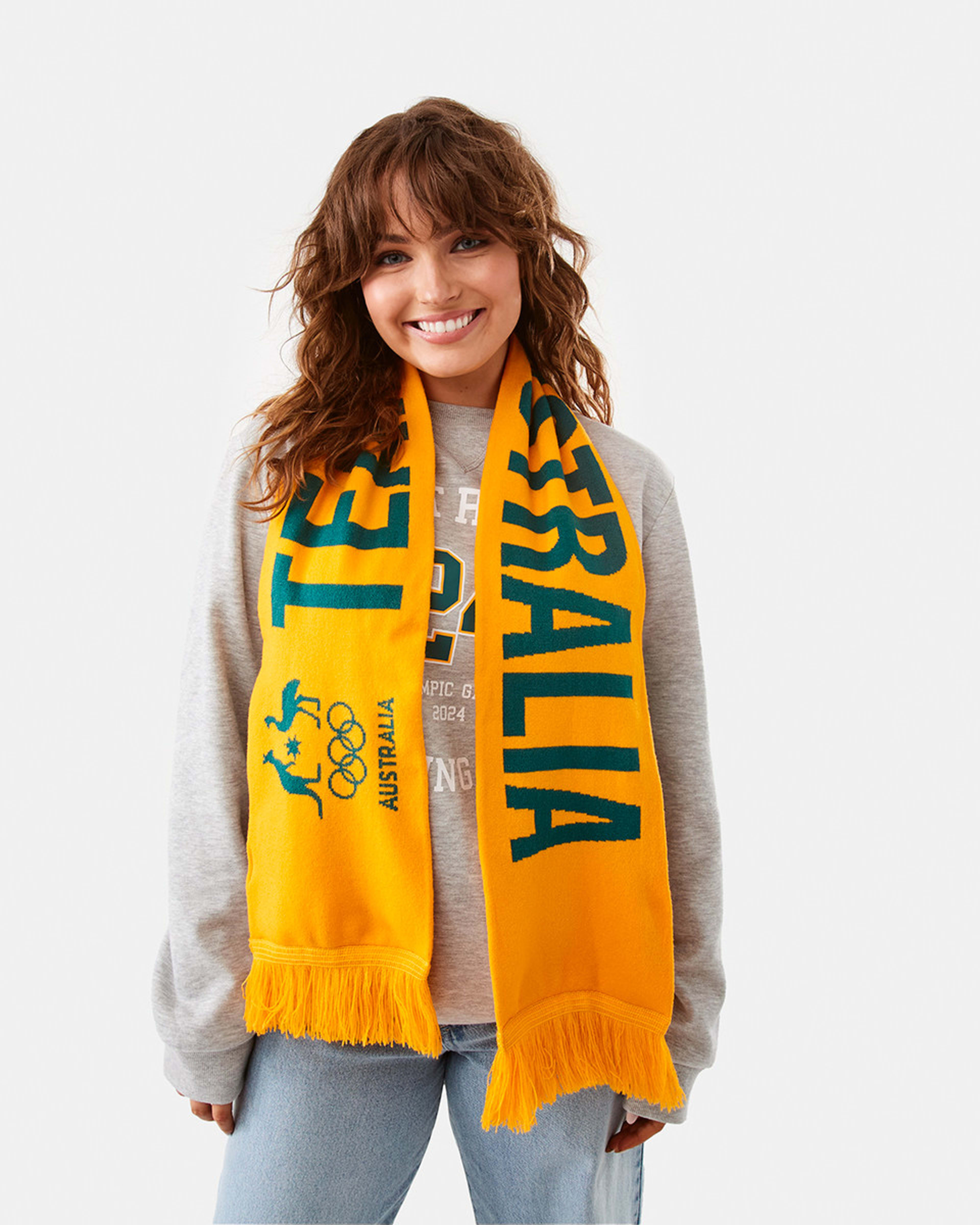 2 Active Unisex Olympics Team Aus Scarf Oz Yellow, 2 of 10