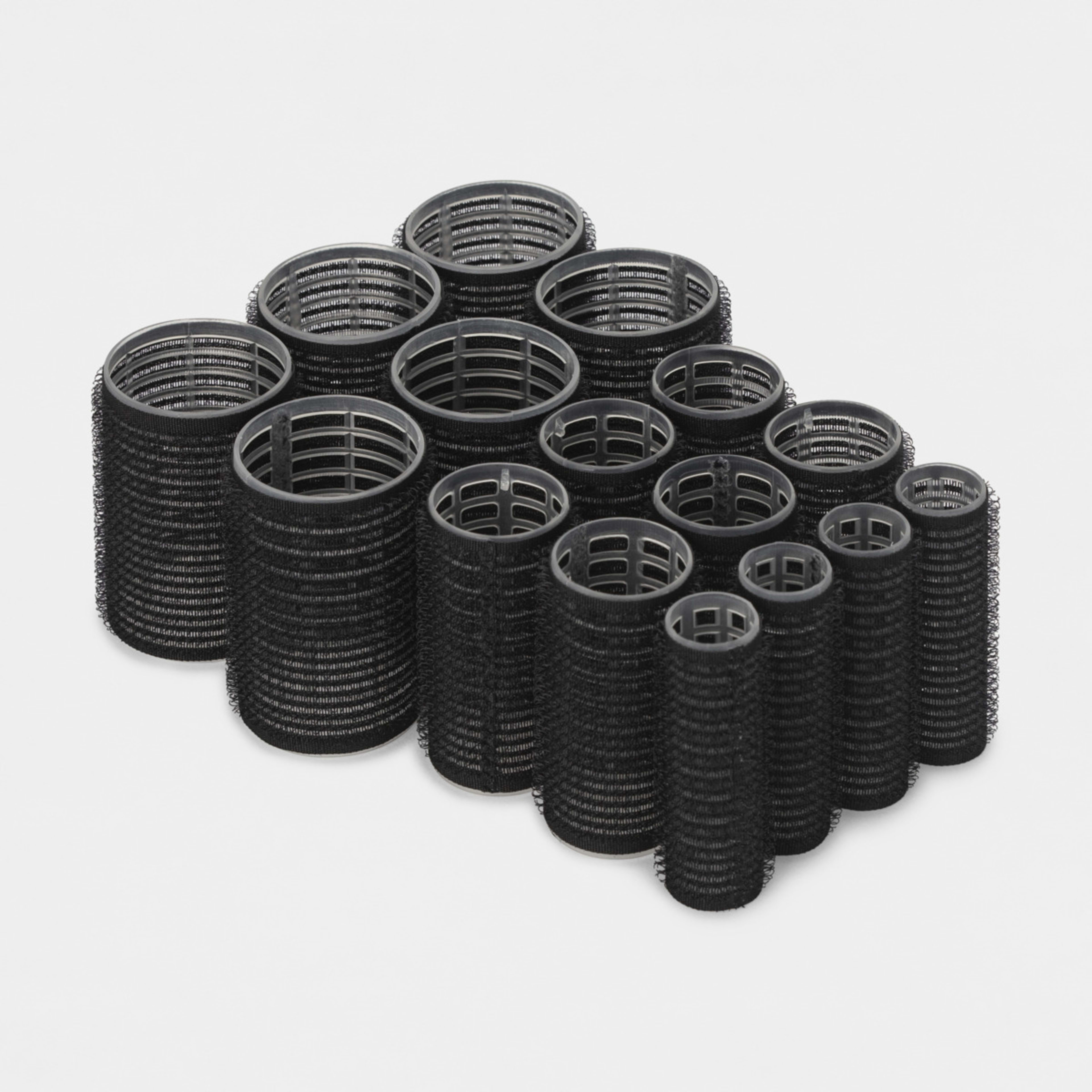 16 Pack Self Hold Rollers Black Kmart