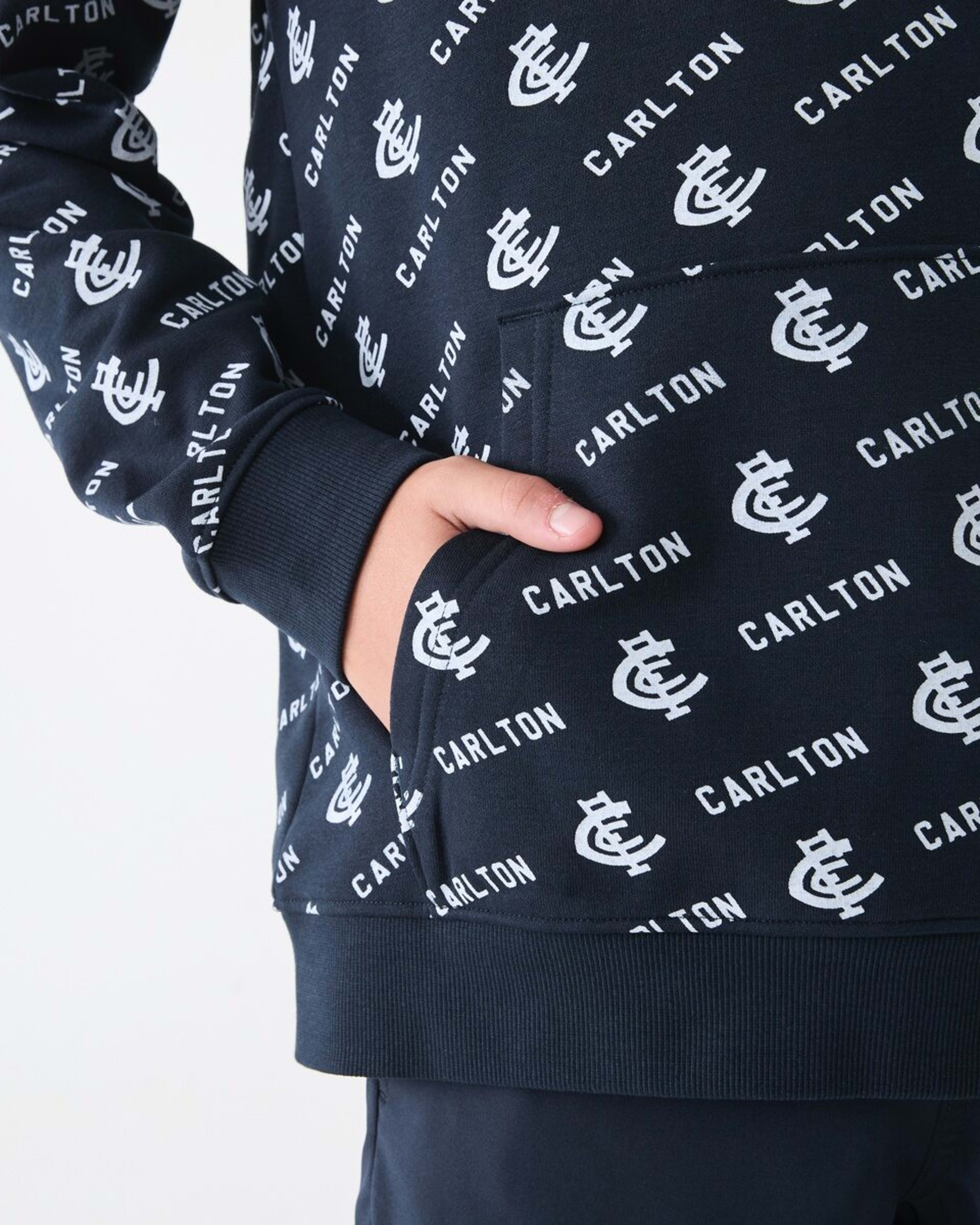 7 Official AFL Kids All Over Print Hoodie Carlton, 7 of 9