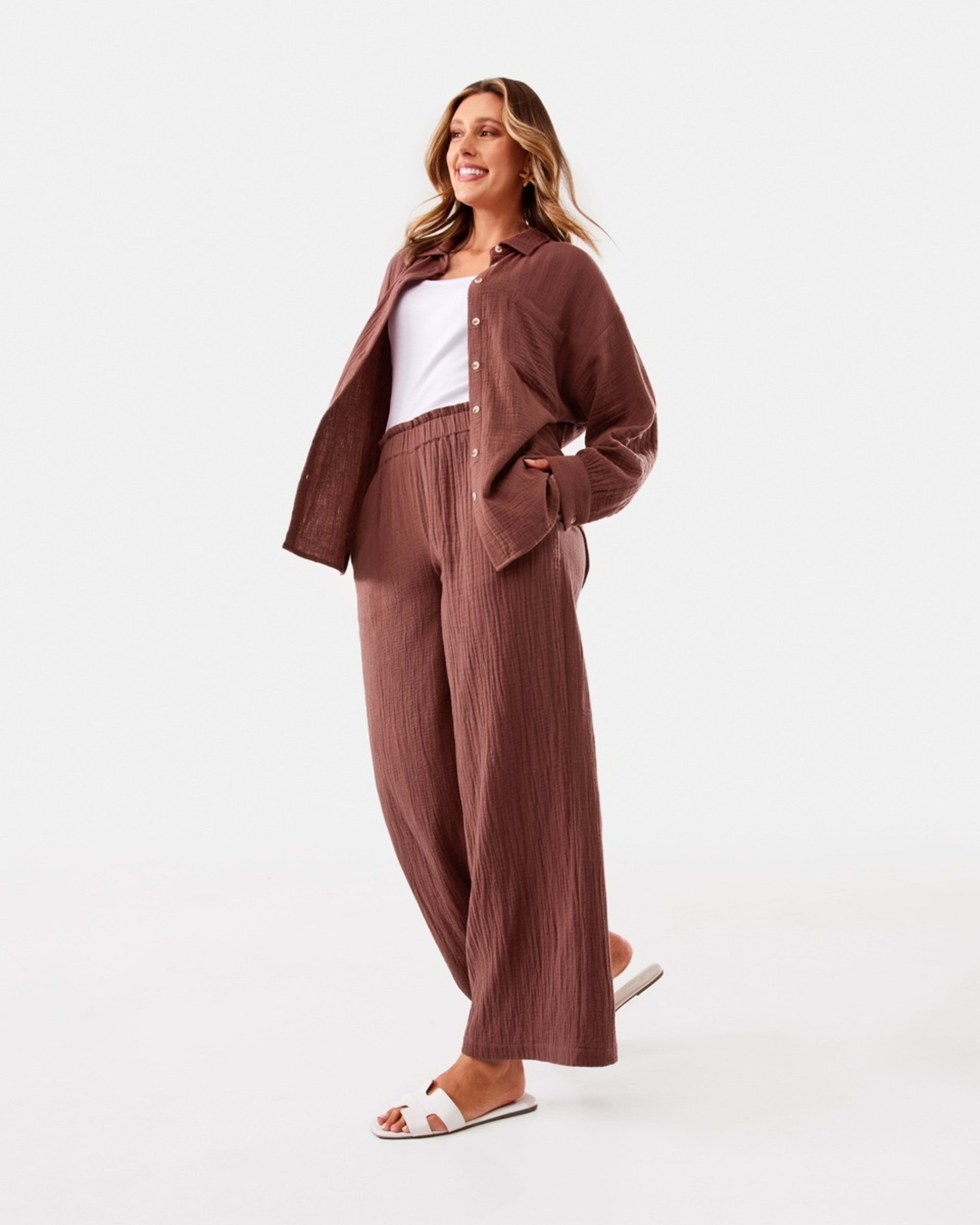 3 Double Cloth Pants Cacao Brn, 3 of 8