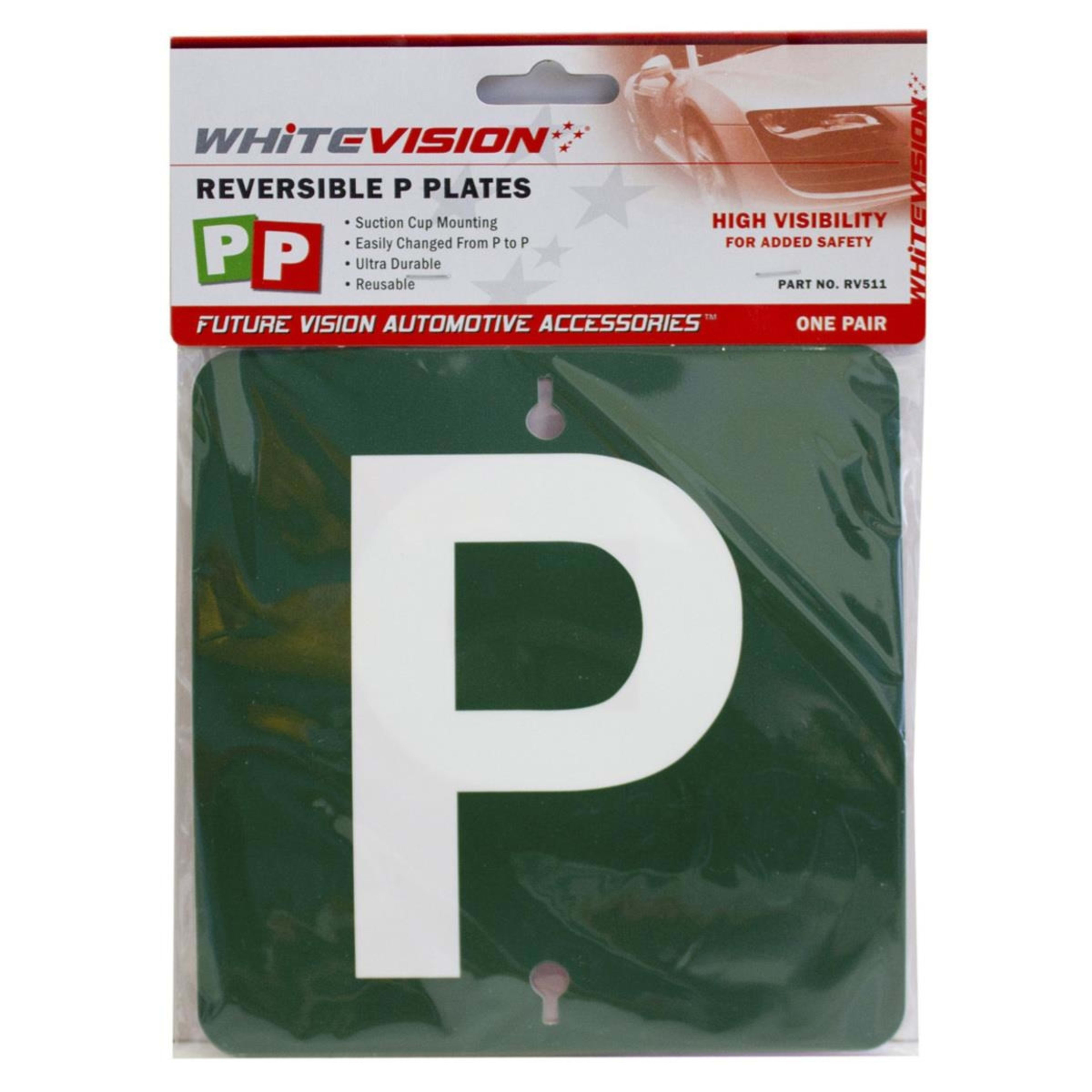 1 Whitevision Reversible P Plates - VIC/WA