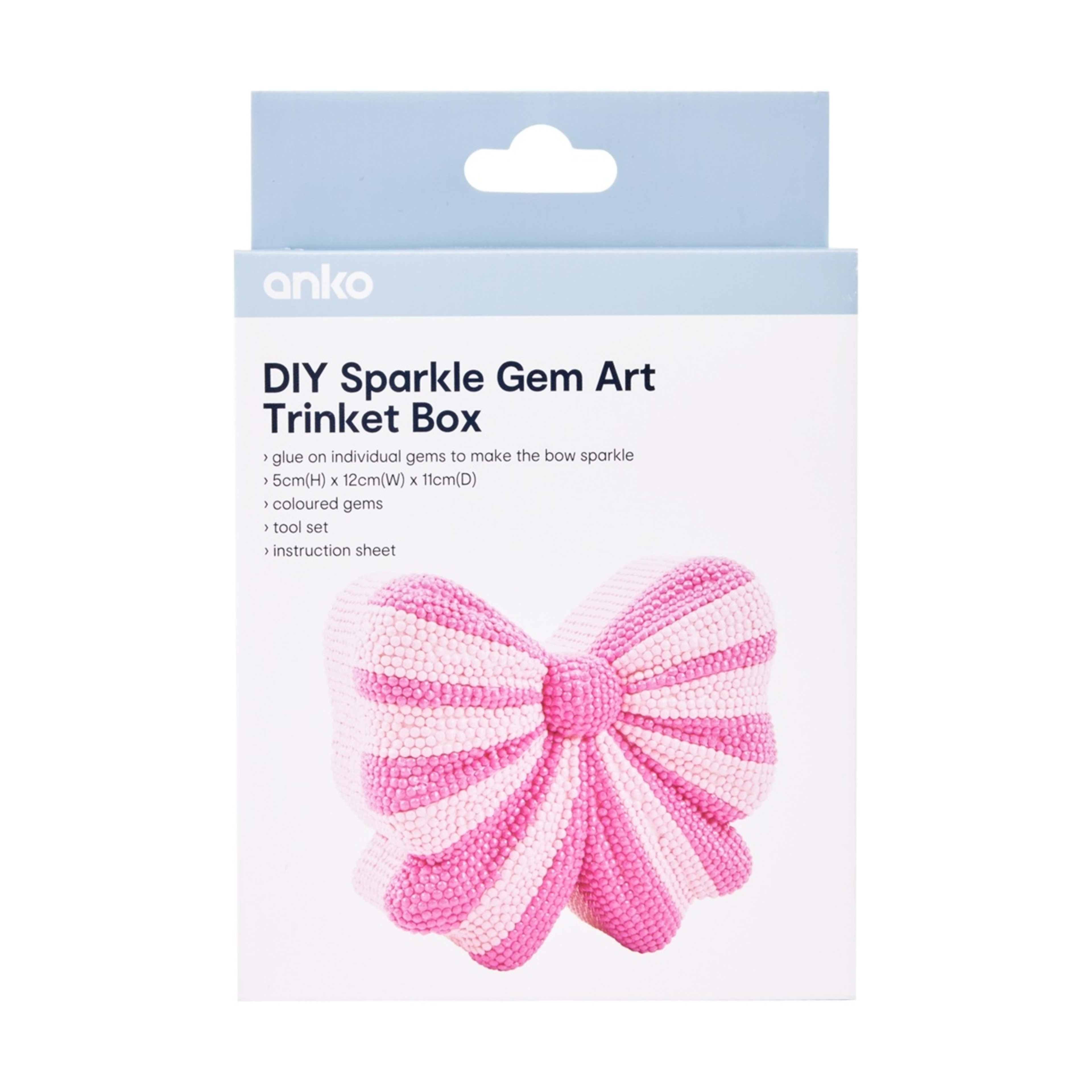 1 DIY Sparkle Gem Art Trinket Box - Bow, 1 of 4