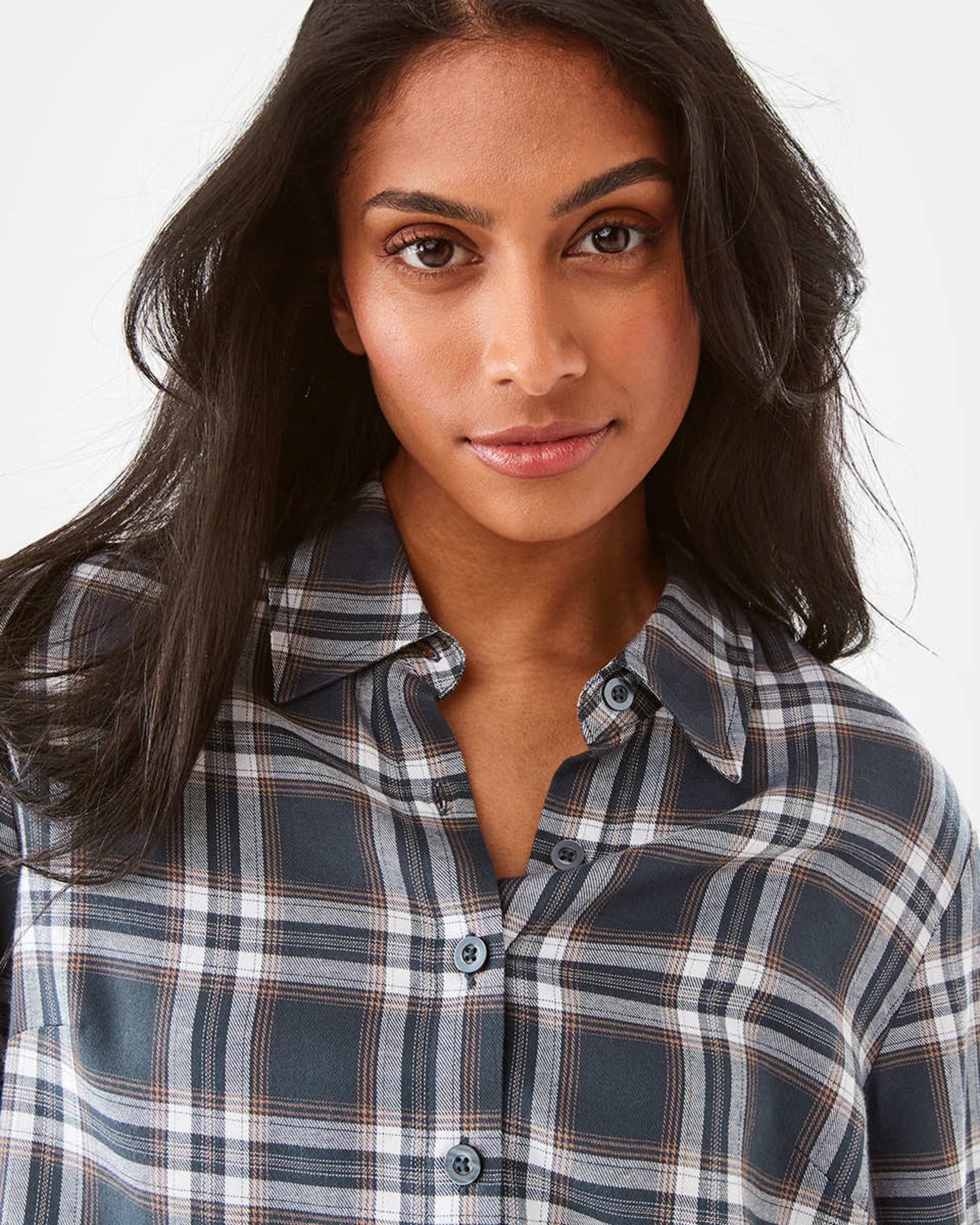 8 Long Sleeve Crop Check Shirt Check, 8 of 10