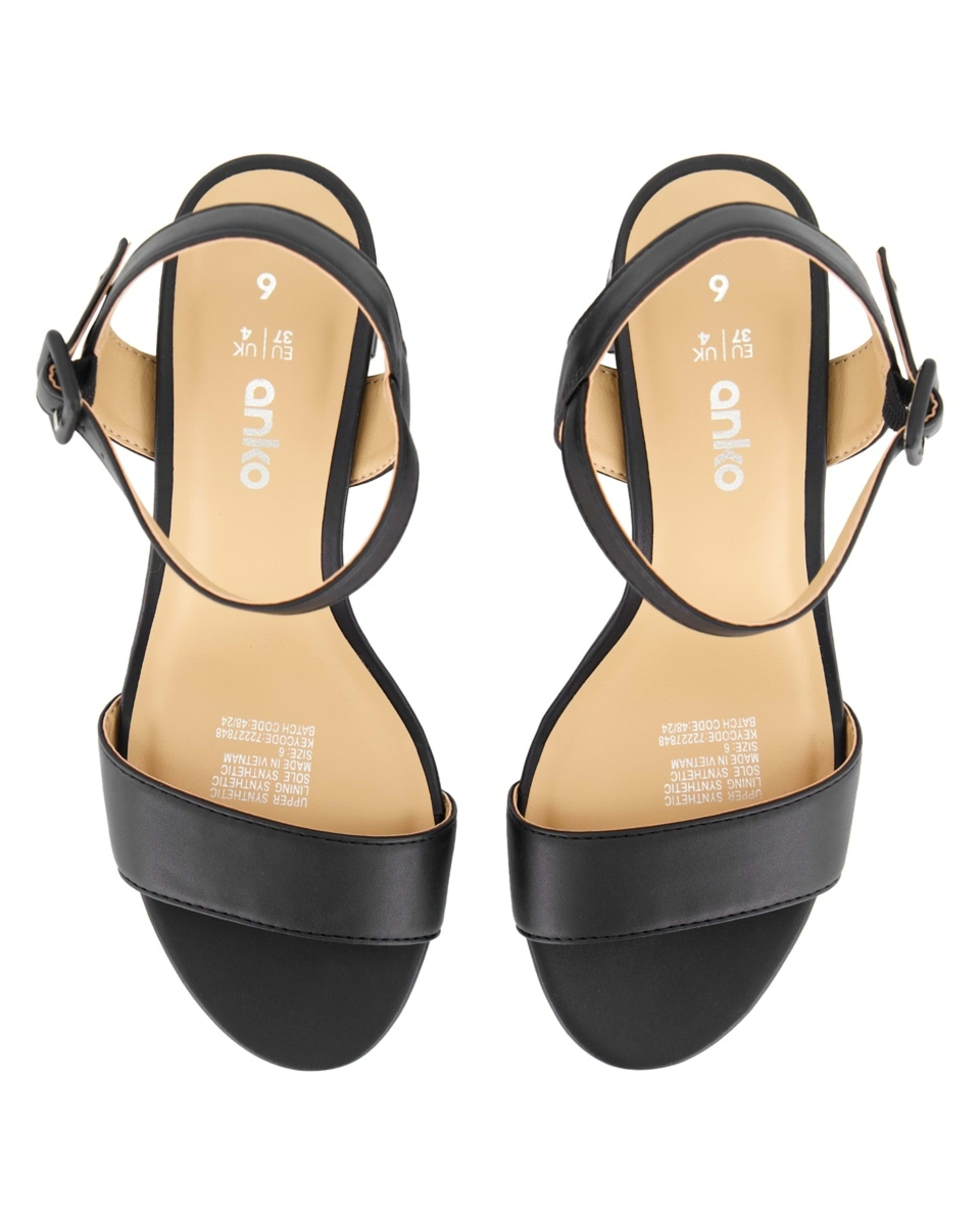4 Basic Block Heel Dress Sandals BLACK, 4 of 5