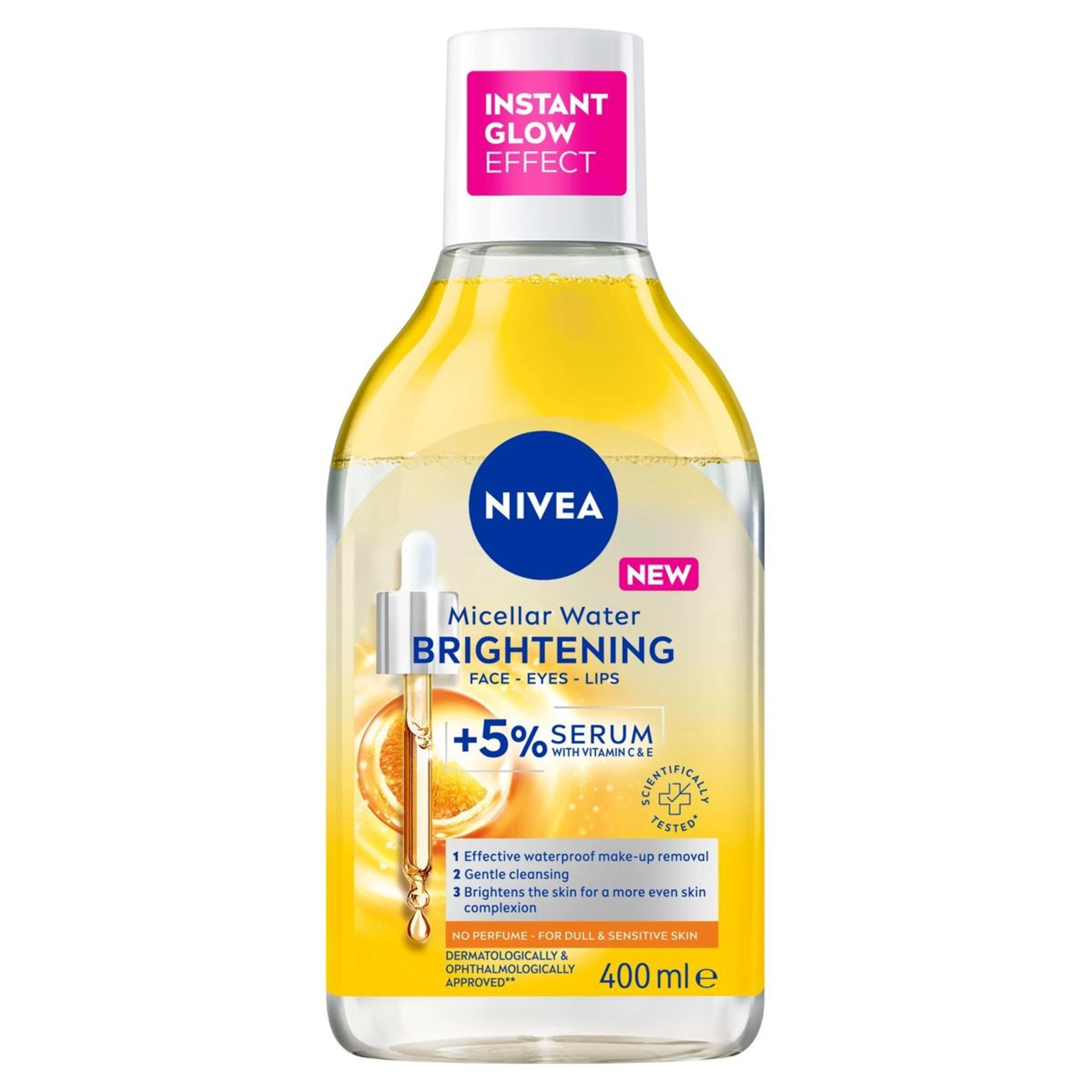 1 Nivea Brightening Micellar Water 400ml - 5% Serum with Vitamin E and C and Amino Acid Complex, 1 of 7