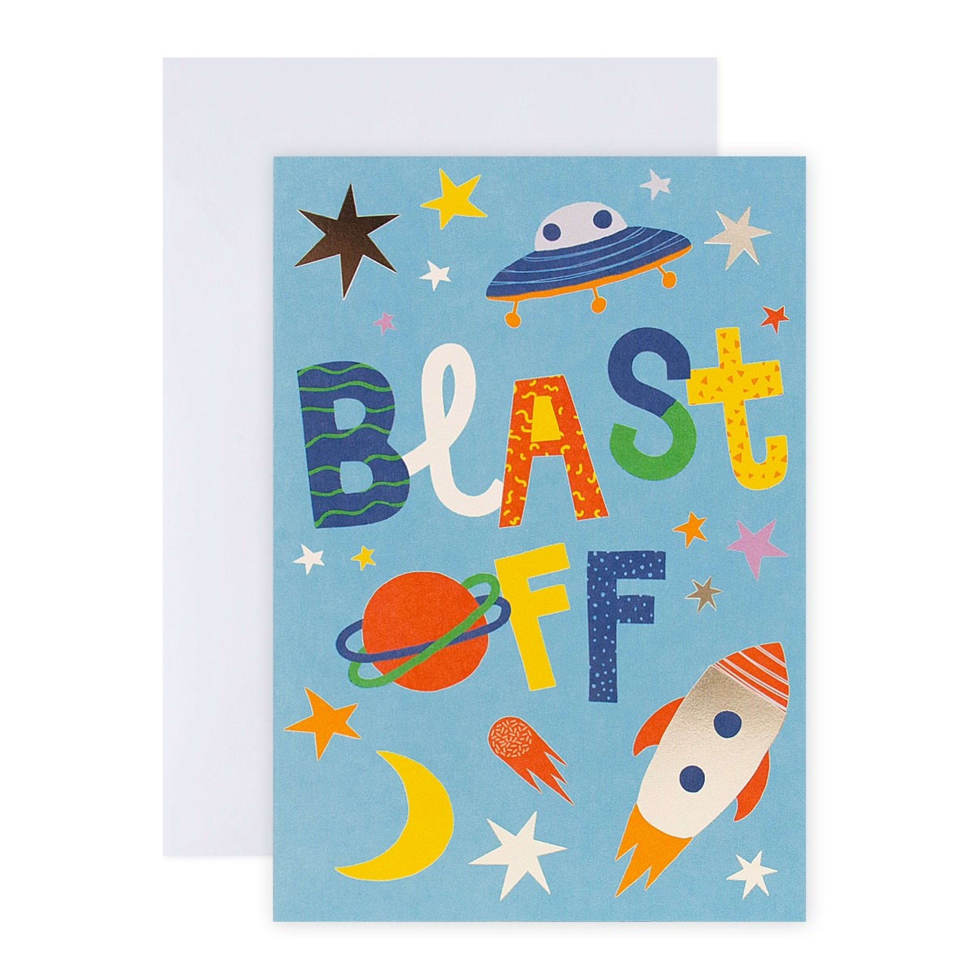 1 Hallmark Birthday Card - Outer Space