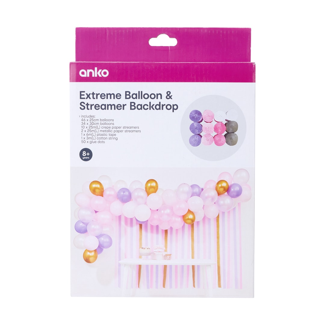 Extreme Balloon and Streamer Backdrop Kmart