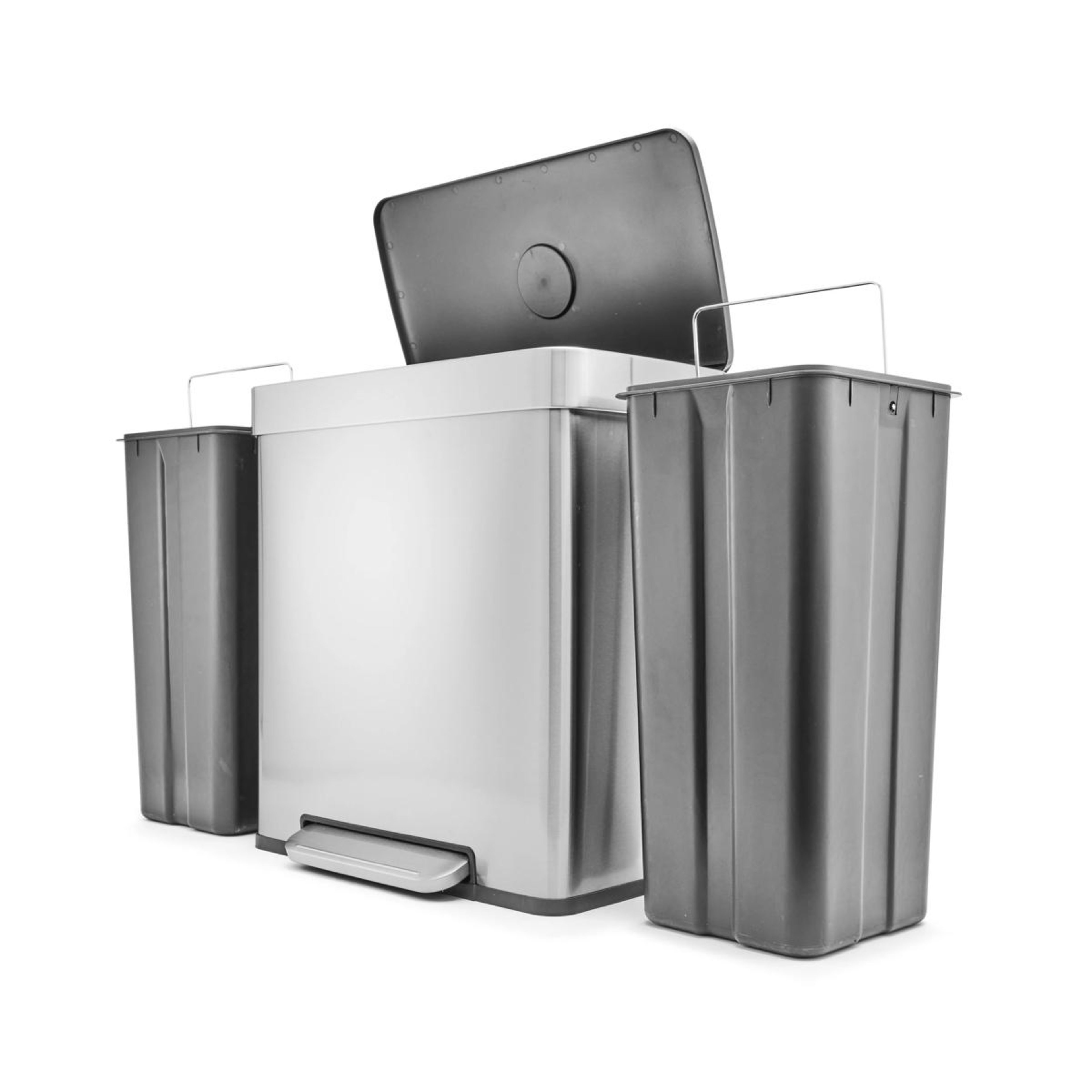 9 60L Stainless Steel Dual Compartment Bin, 9 of 10