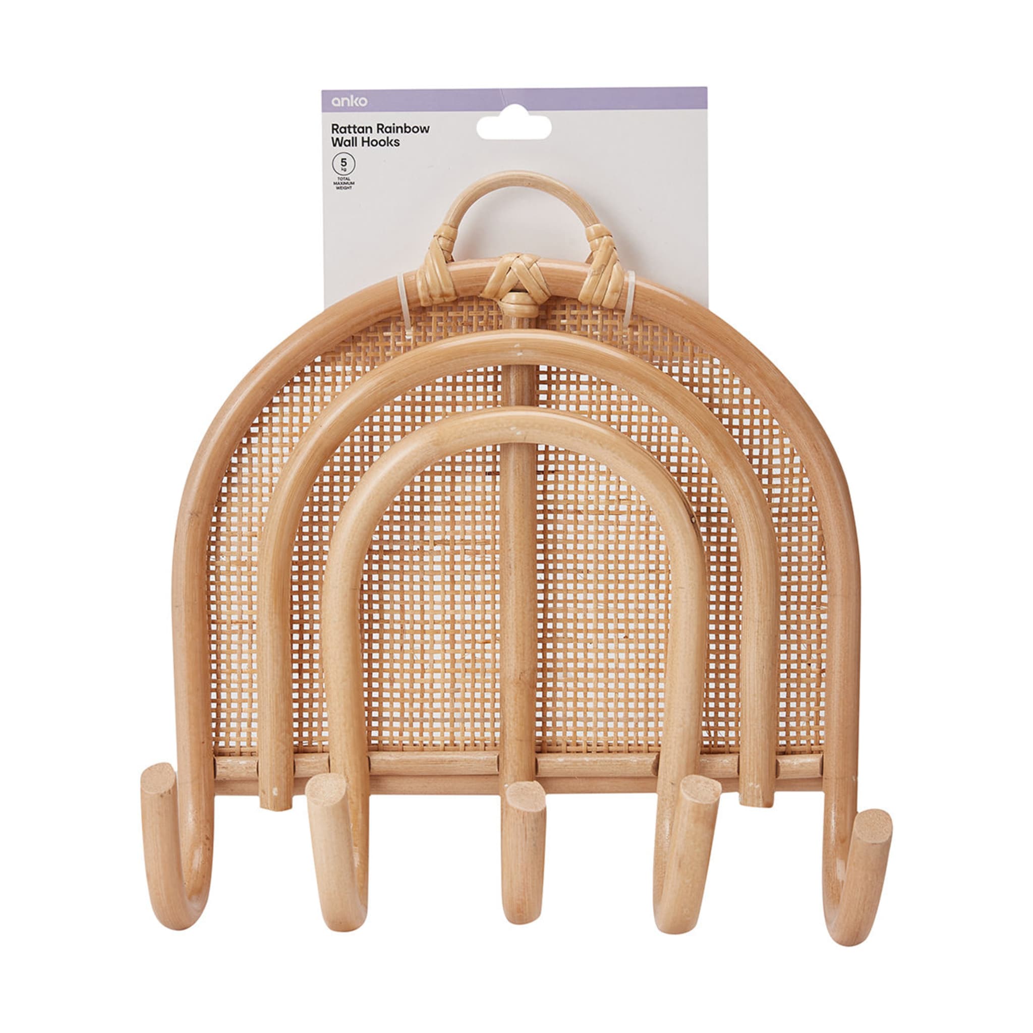 Rattan Rainbow Wall Hooks Kmart