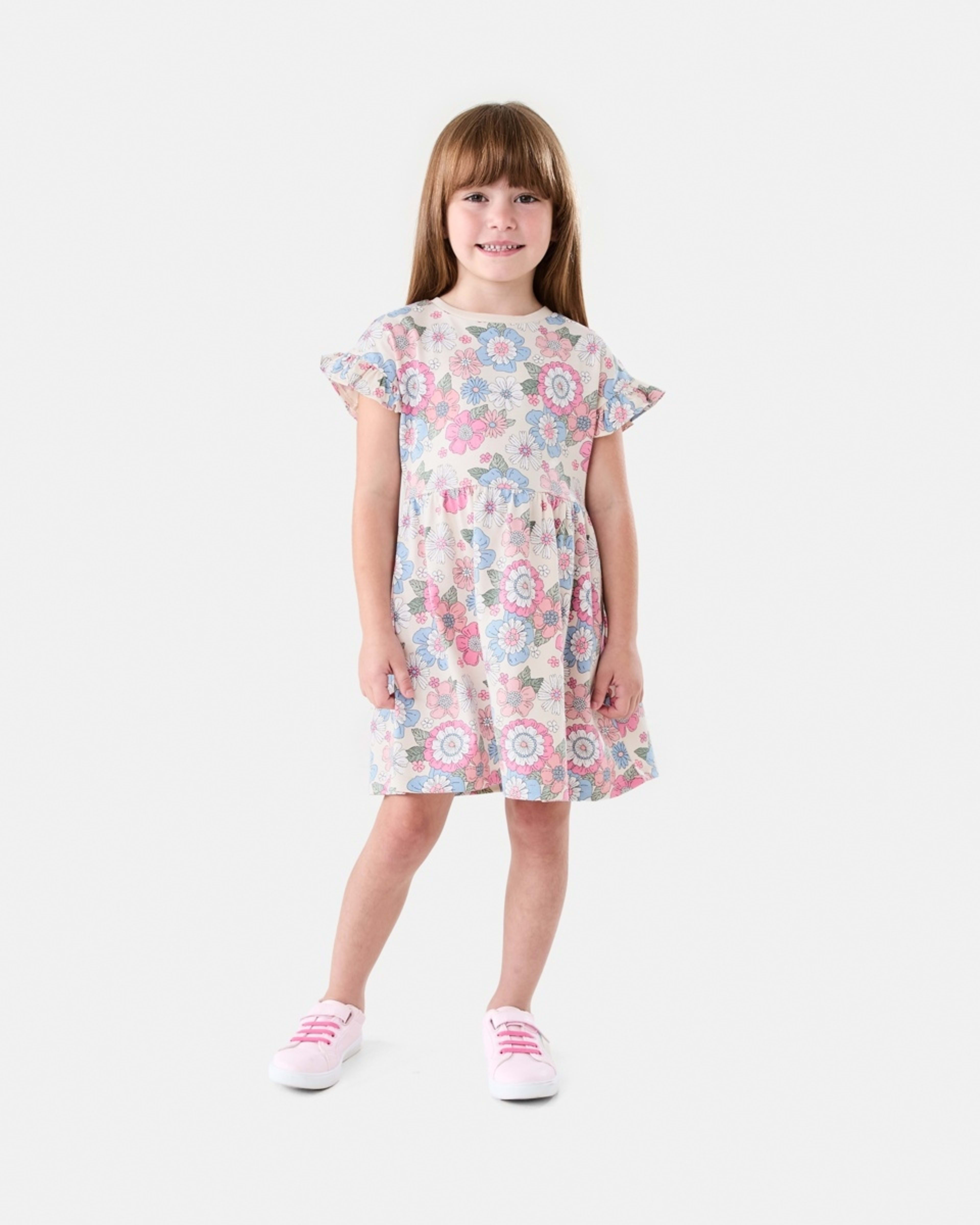 6 Jersey Dress RETRO BLOOMS CHALK, 6 of 7